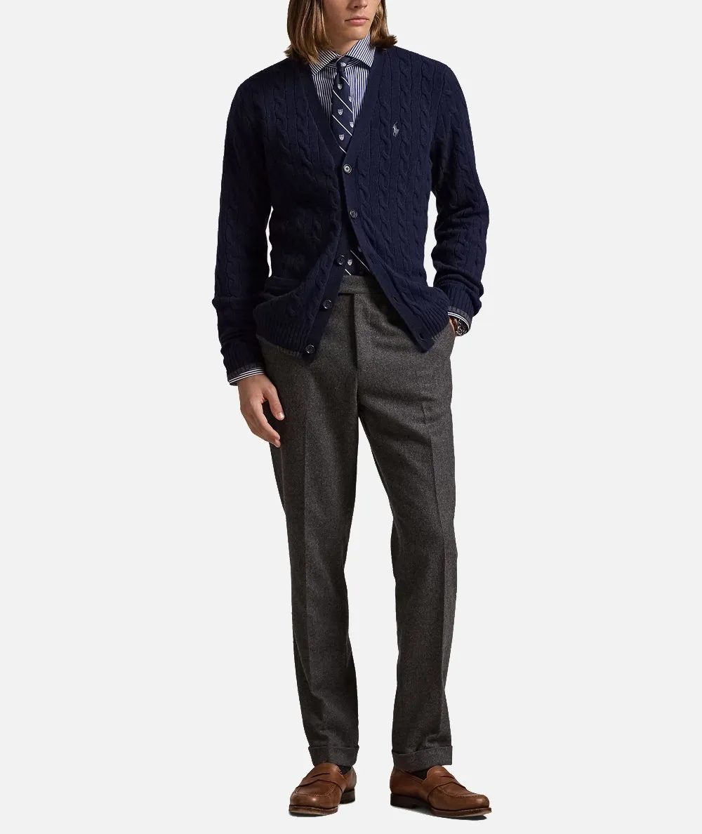 POLO RALPH LAUREN UOMO--Cardigan in lana e cashmere a trecce