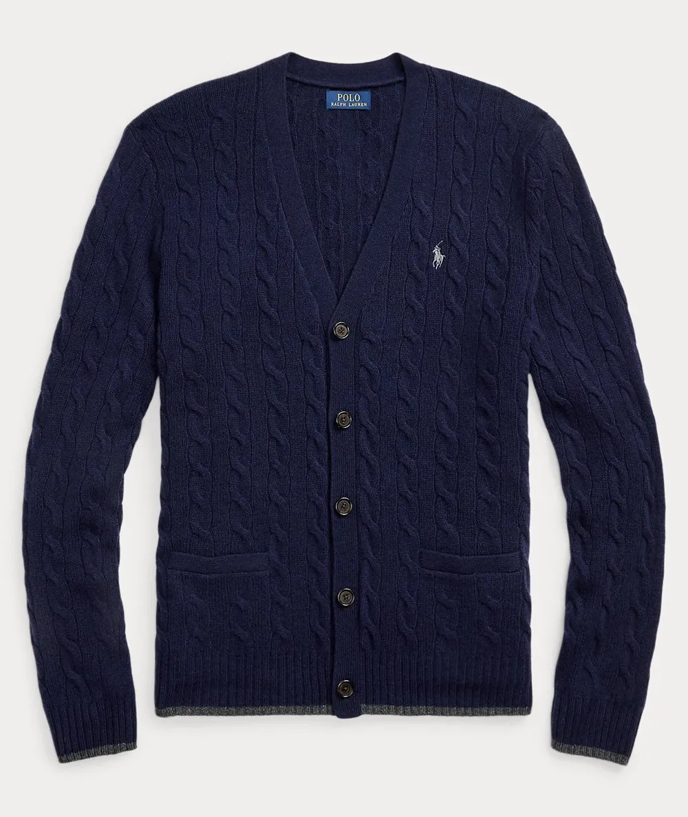 POLO RALPH LAUREN UOMO--Cardigan in lana e cashmere a trecce