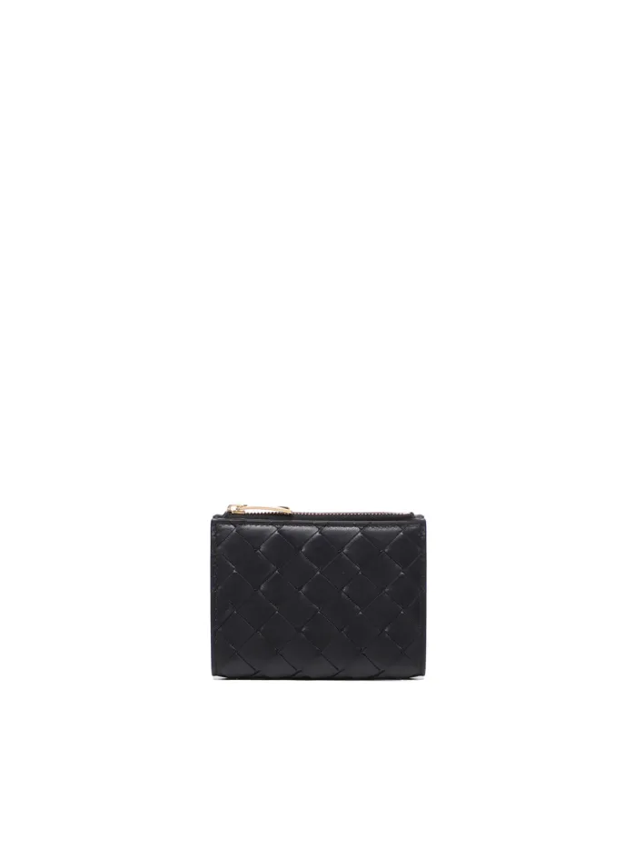PORTAFOGLIO INTRECCIATO BI-FOLD PICCOLO CON ZIP