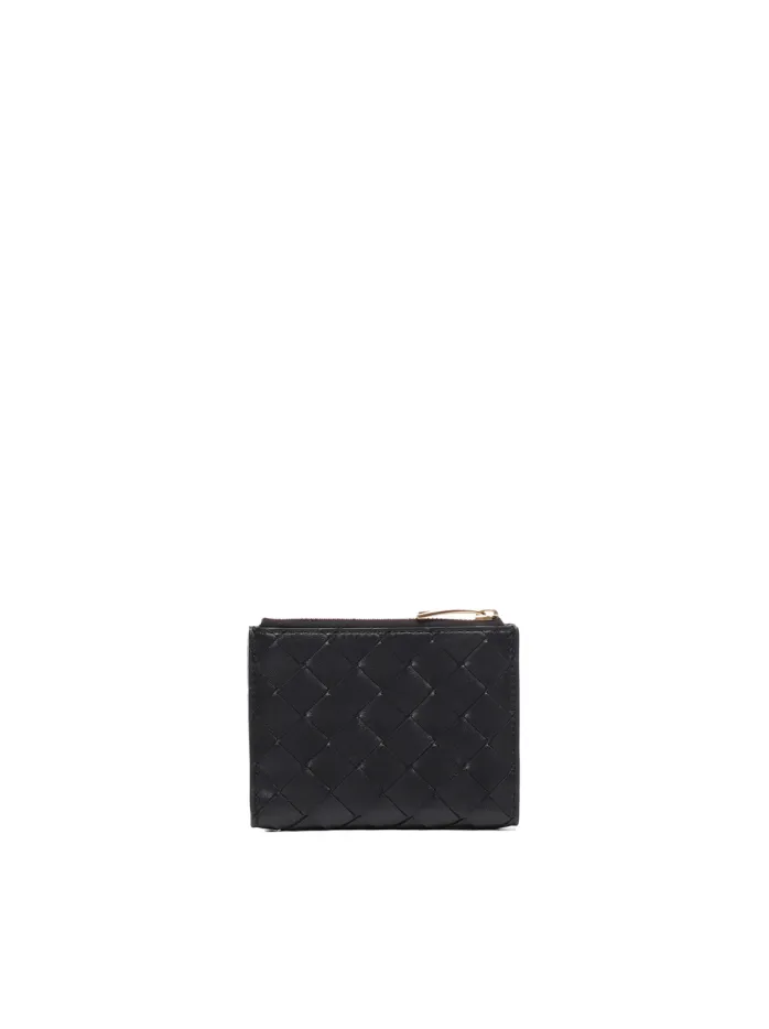 PORTAFOGLIO INTRECCIATO BI-FOLD PICCOLO CON ZIP