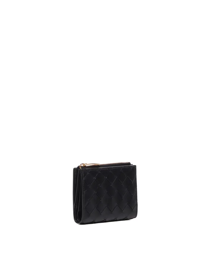 PORTAFOGLIO INTRECCIATO BI-FOLD PICCOLO CON ZIP