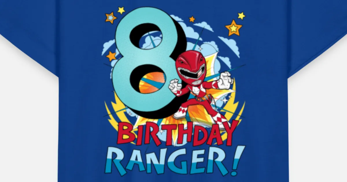 'Power Rangers Birthday Design 8 Anni' Maglietta per bambini 