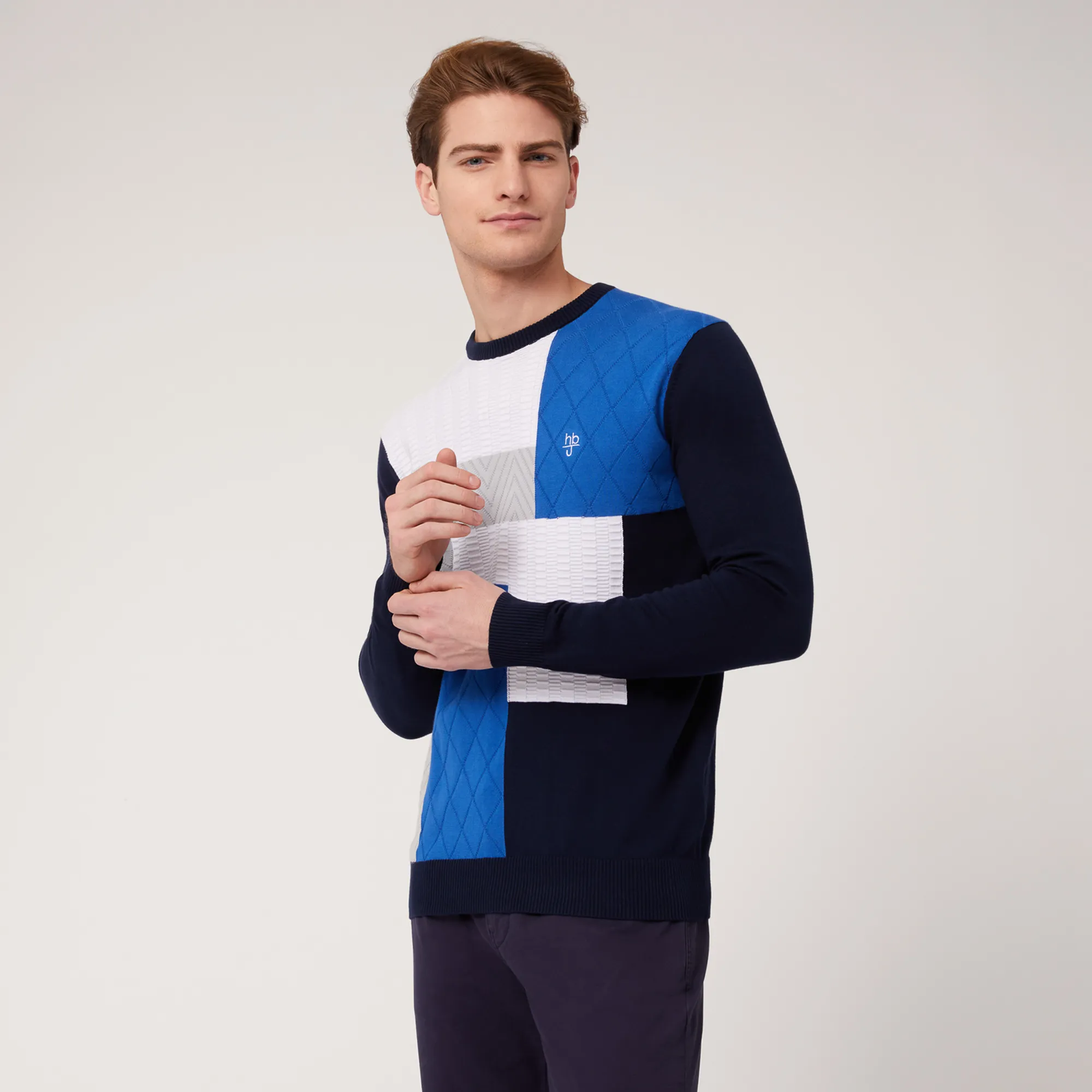 Pullover Girocollo Color Block