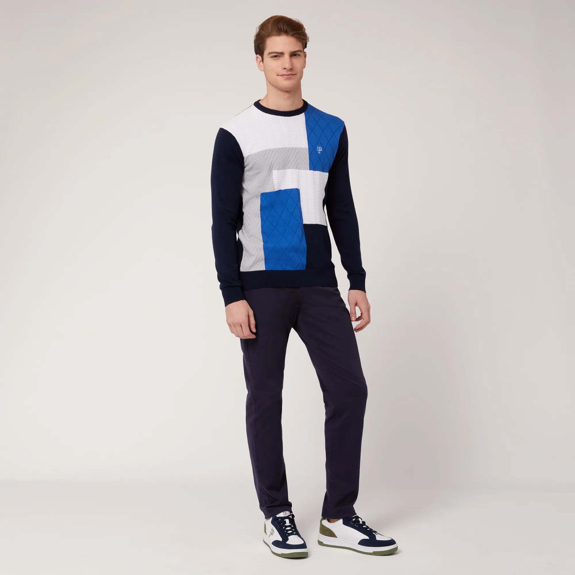 Pullover Girocollo Color Block
