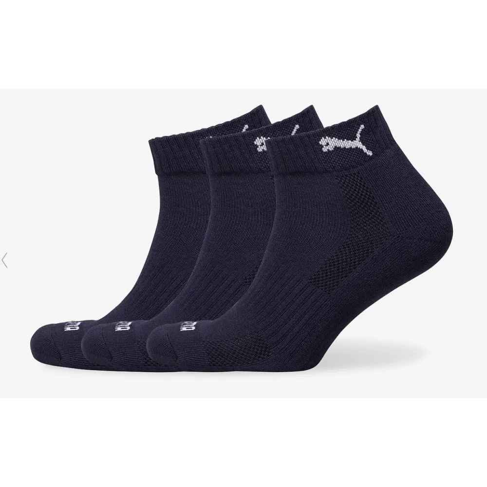 PUMA - Calzini alla caviglia Unisex - Quarter - Pacco da 3 - Blu - 100000949-004