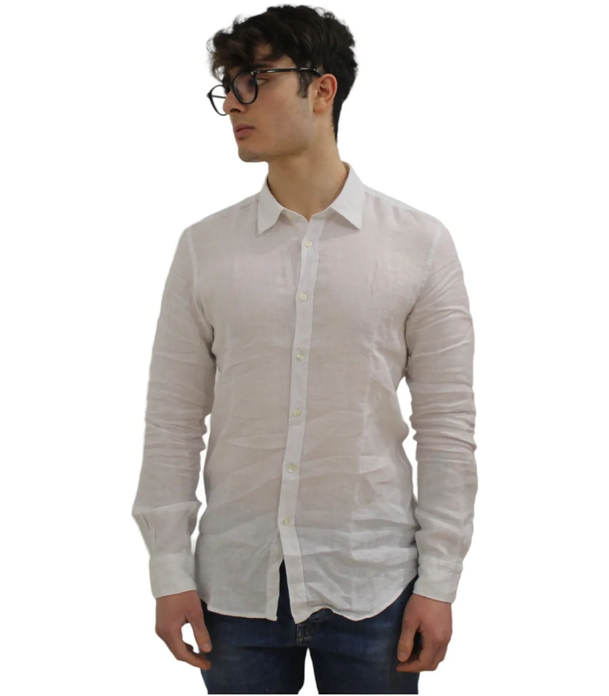 QB24 Uomo Camicia Manica lunga  Pep Sfiancata