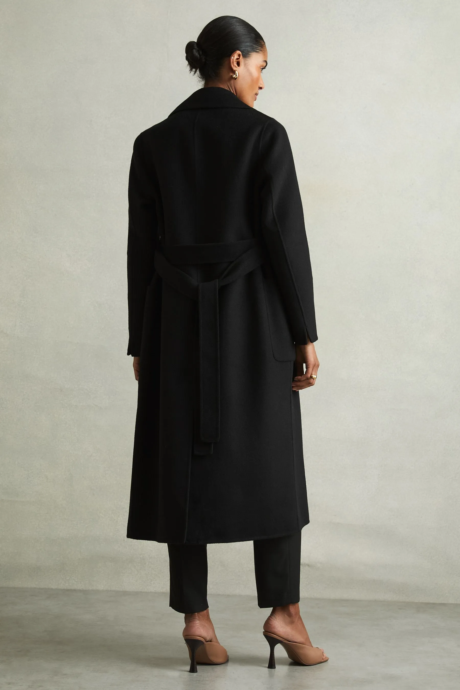 Reiss Lucia Wool Blend Double Breasted Blindseam Coat    
