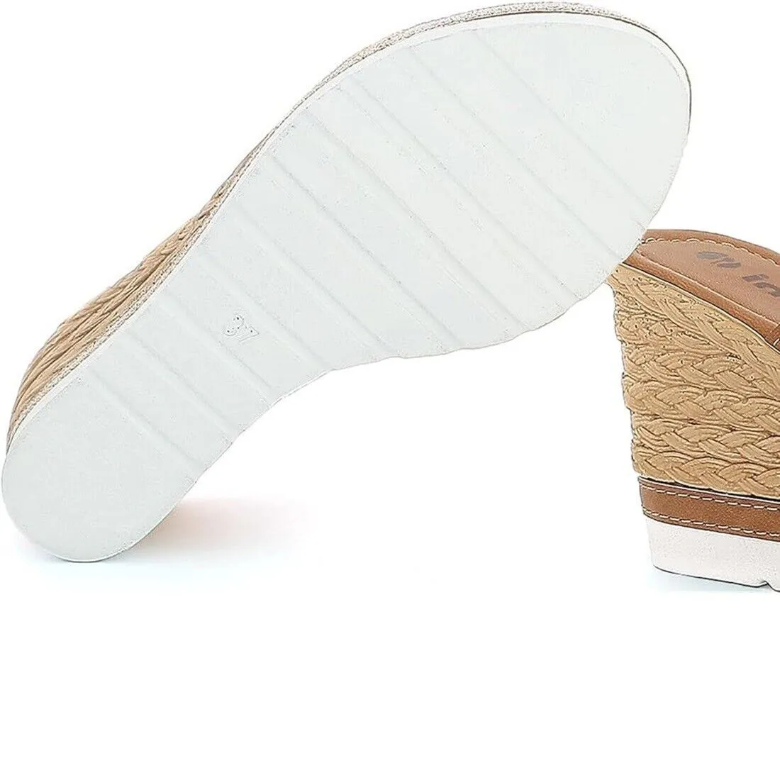 Scarpe da Donna INBLU art. FG37 sandalo zeppa doppia fascia con catena camel