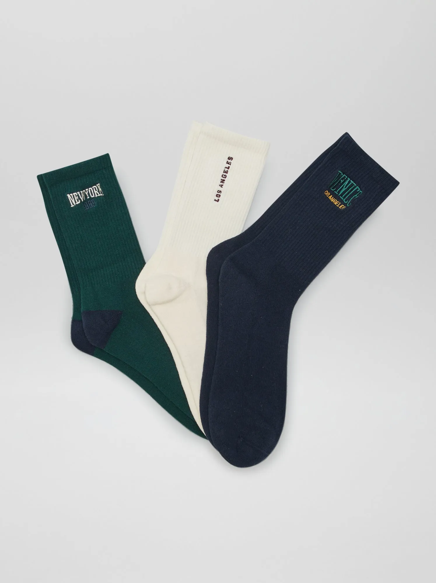 Set di 3 paia di calzini con scritta - VERDE
