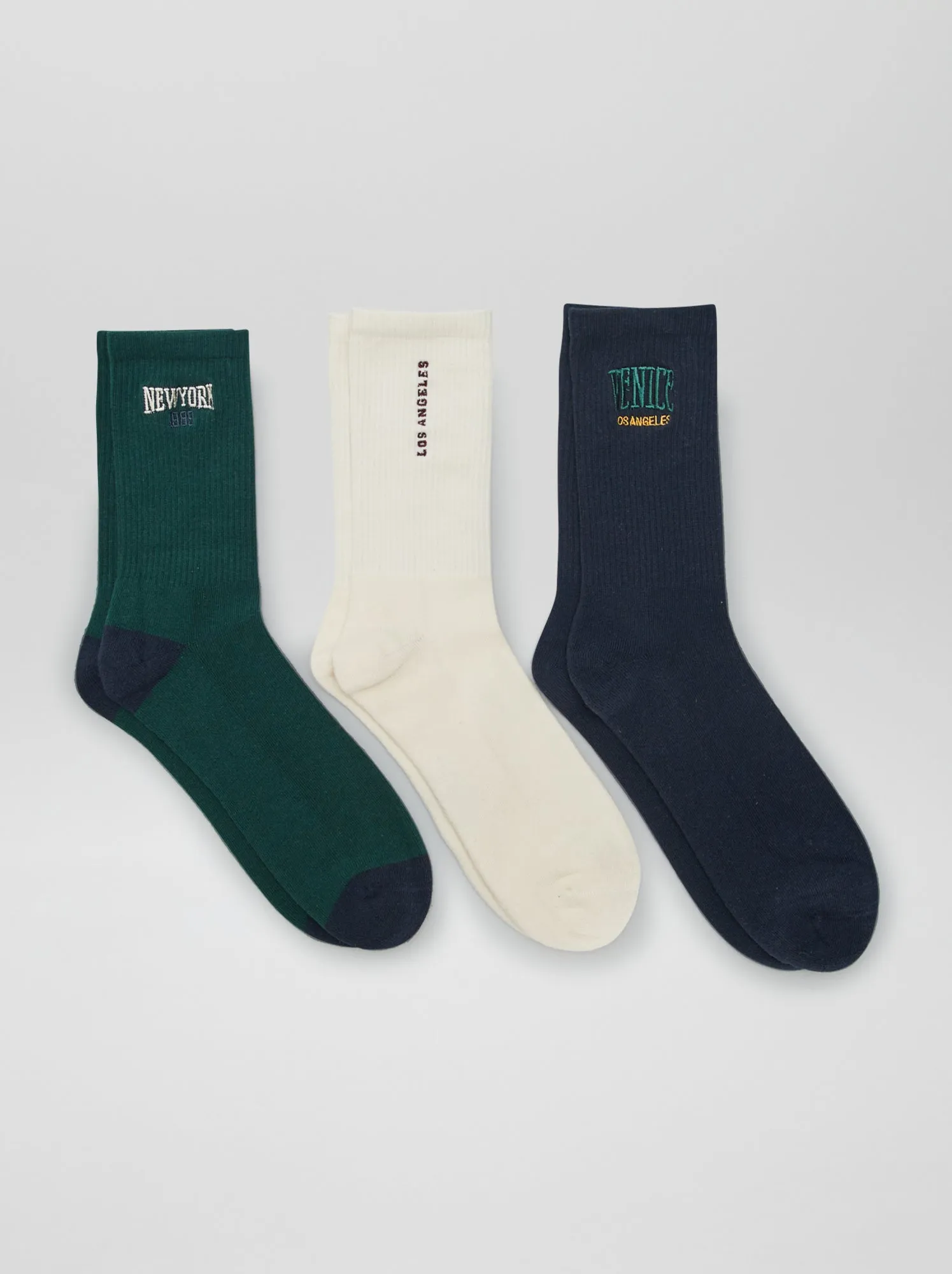 Set di 3 paia di calzini con scritta - VERDE