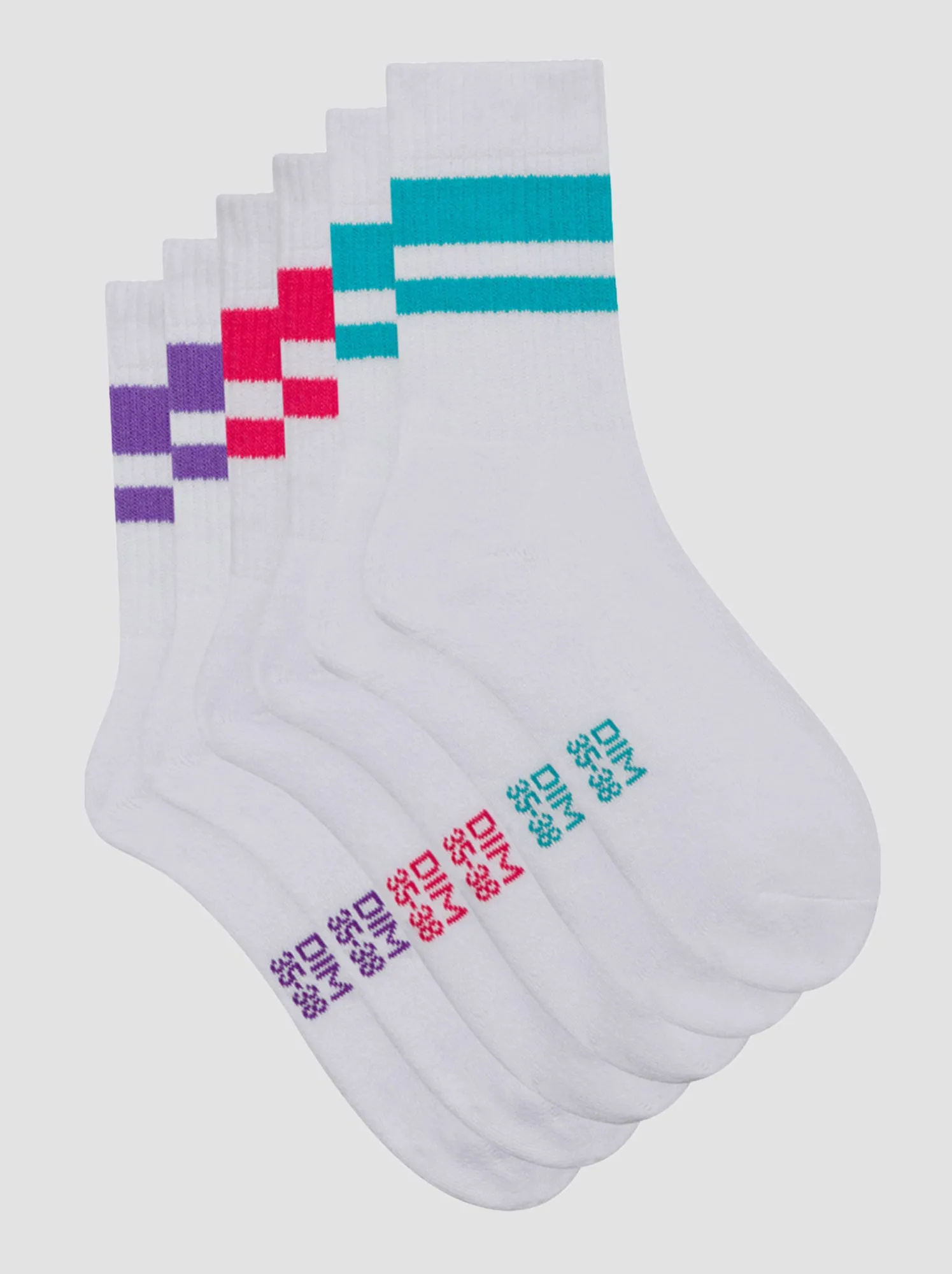 Set di 3 paia di calzini 'DIM' - BIANCO