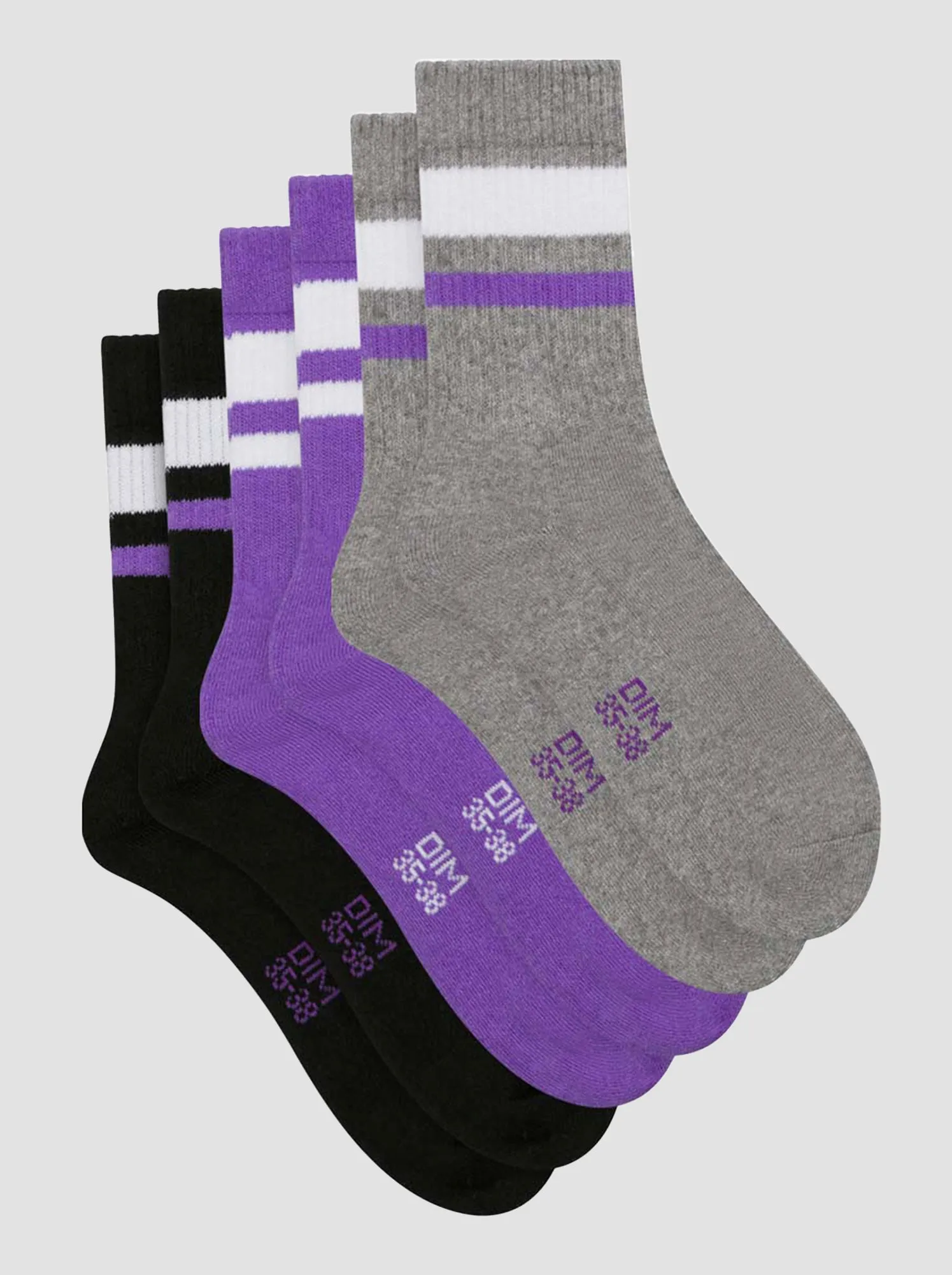 Set di 3 paia di calzini 'DIM' - VIOLA