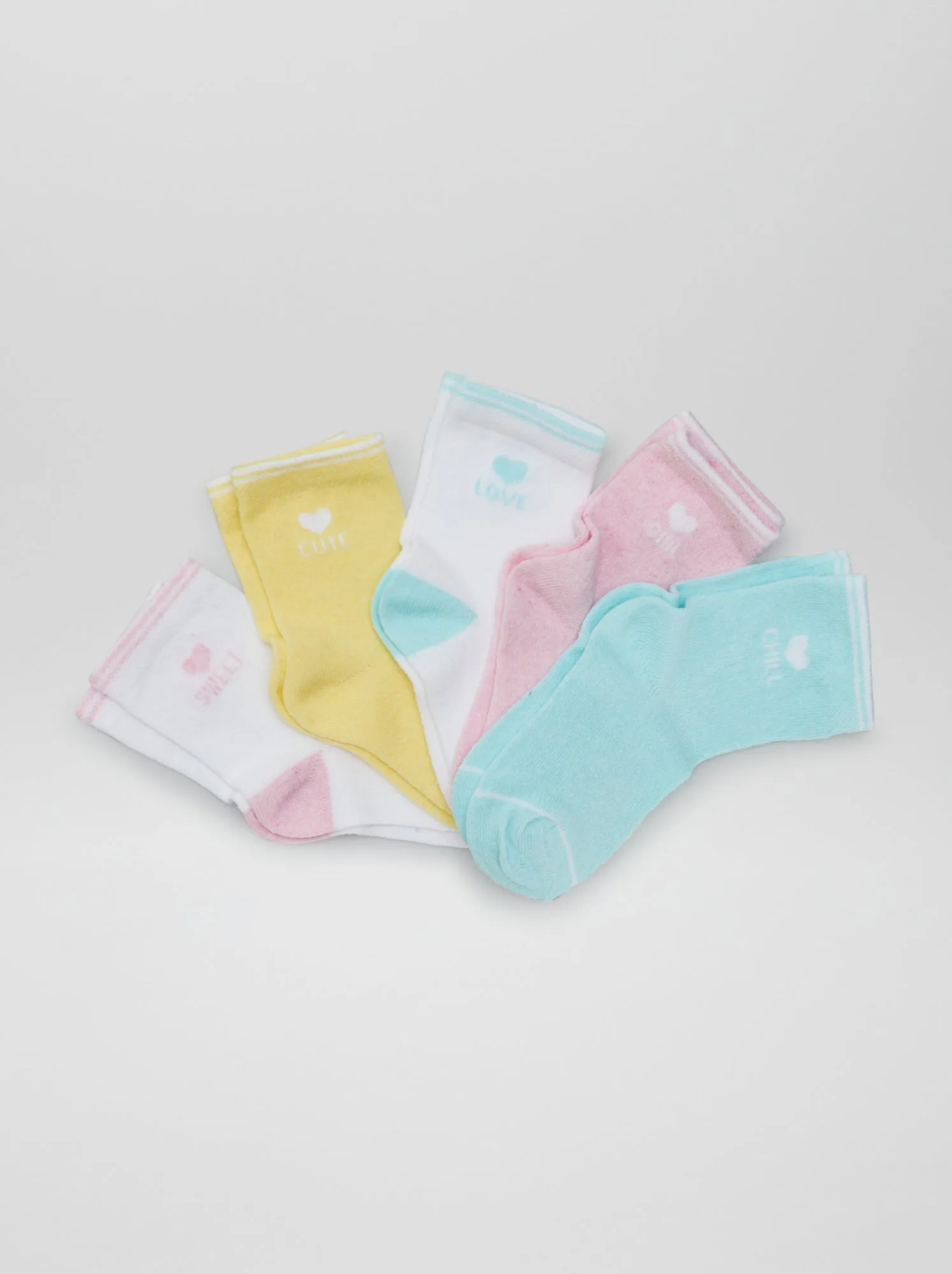 Set di 5 paia di calzini alti - ROSA
