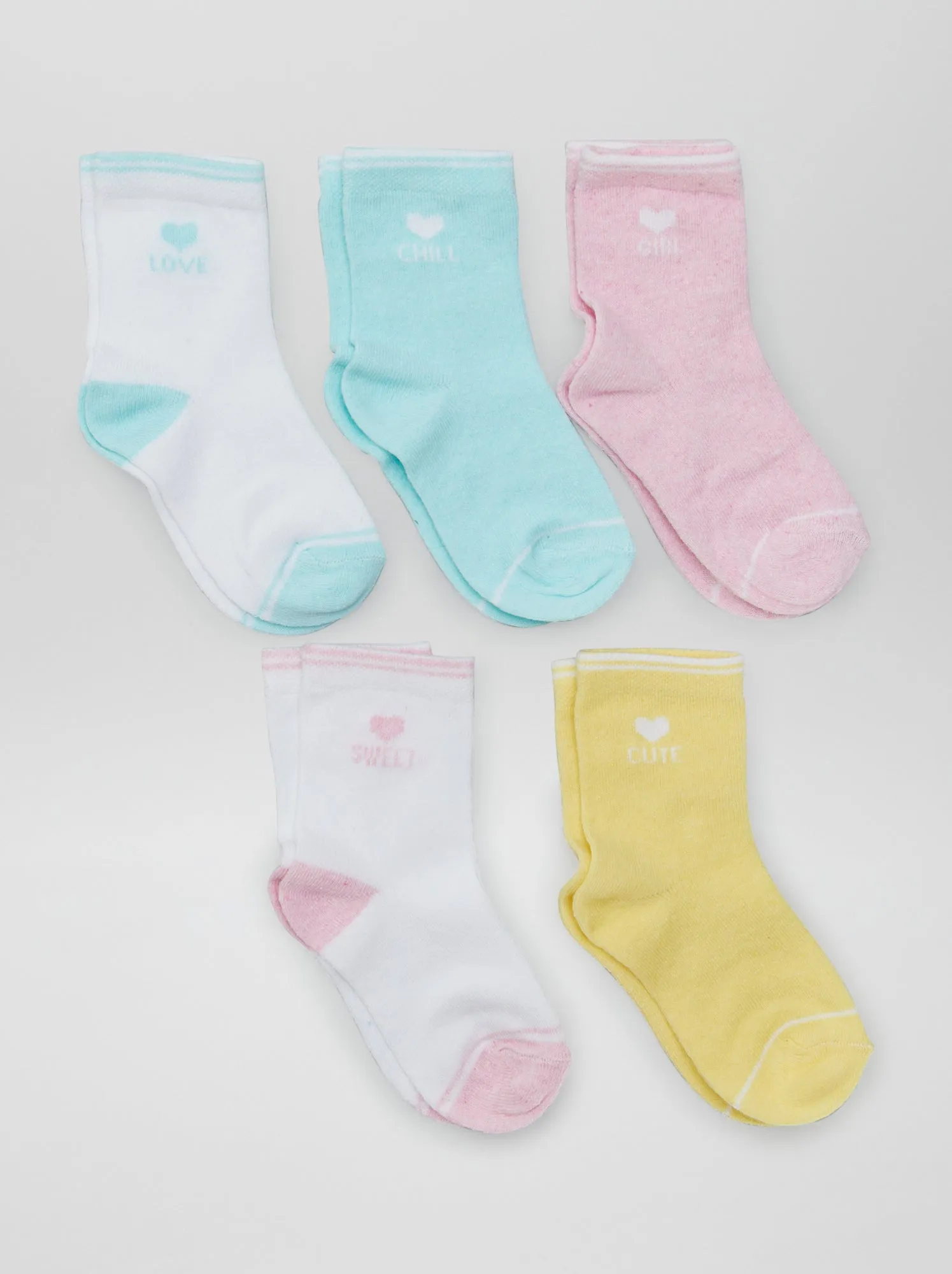 Set di 5 paia di calzini alti - ROSA