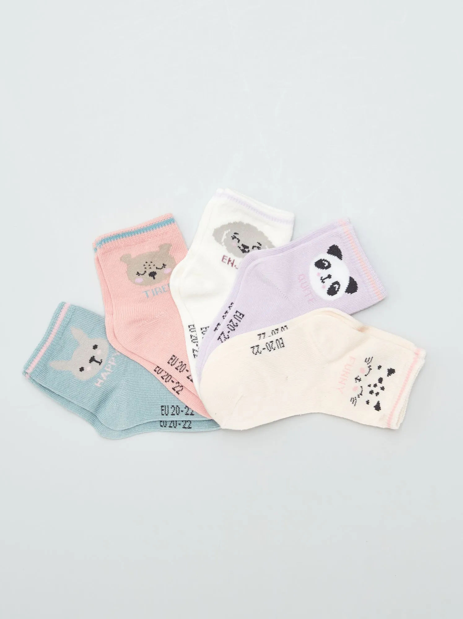 Set di 5 paia di calzini in tessuto stretch - VIOLA