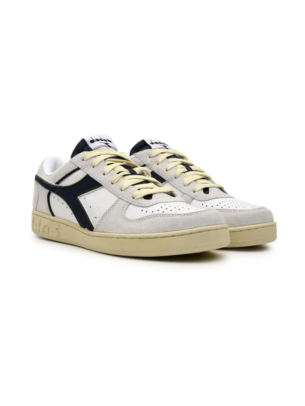 Sneakers Basse DIADORA Uomo MAGIC BASKET LOW SUEDE LEATHER Bianco