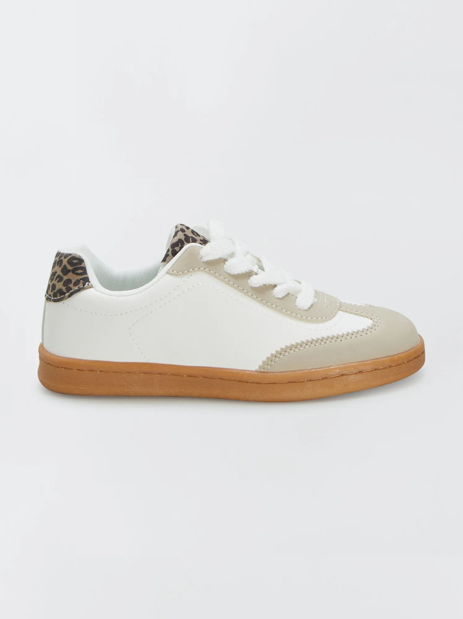 Sneakers basse lacci fantasia - bianco