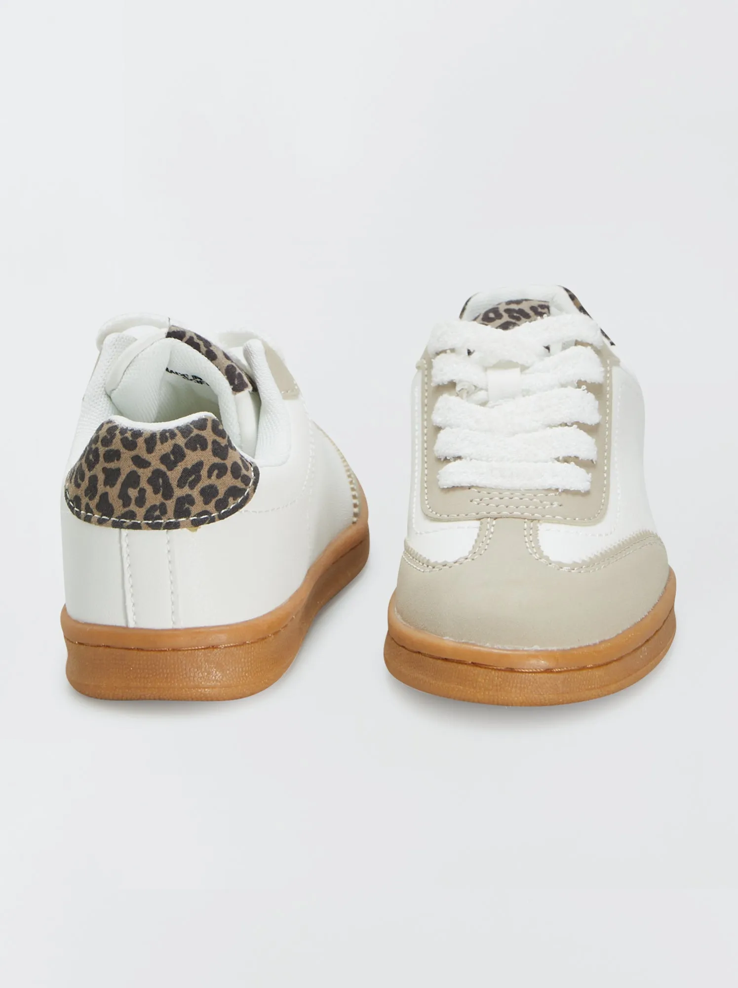 Sneakers basse lacci fantasia - bianco