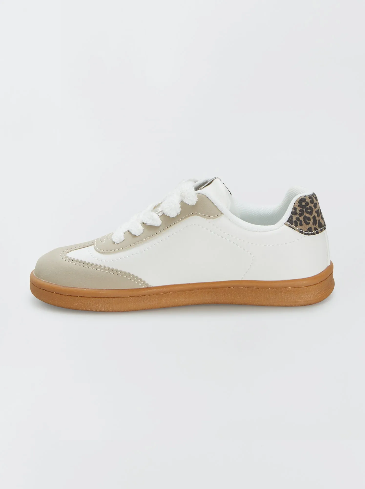 Sneakers basse lacci fantasia - bianco
