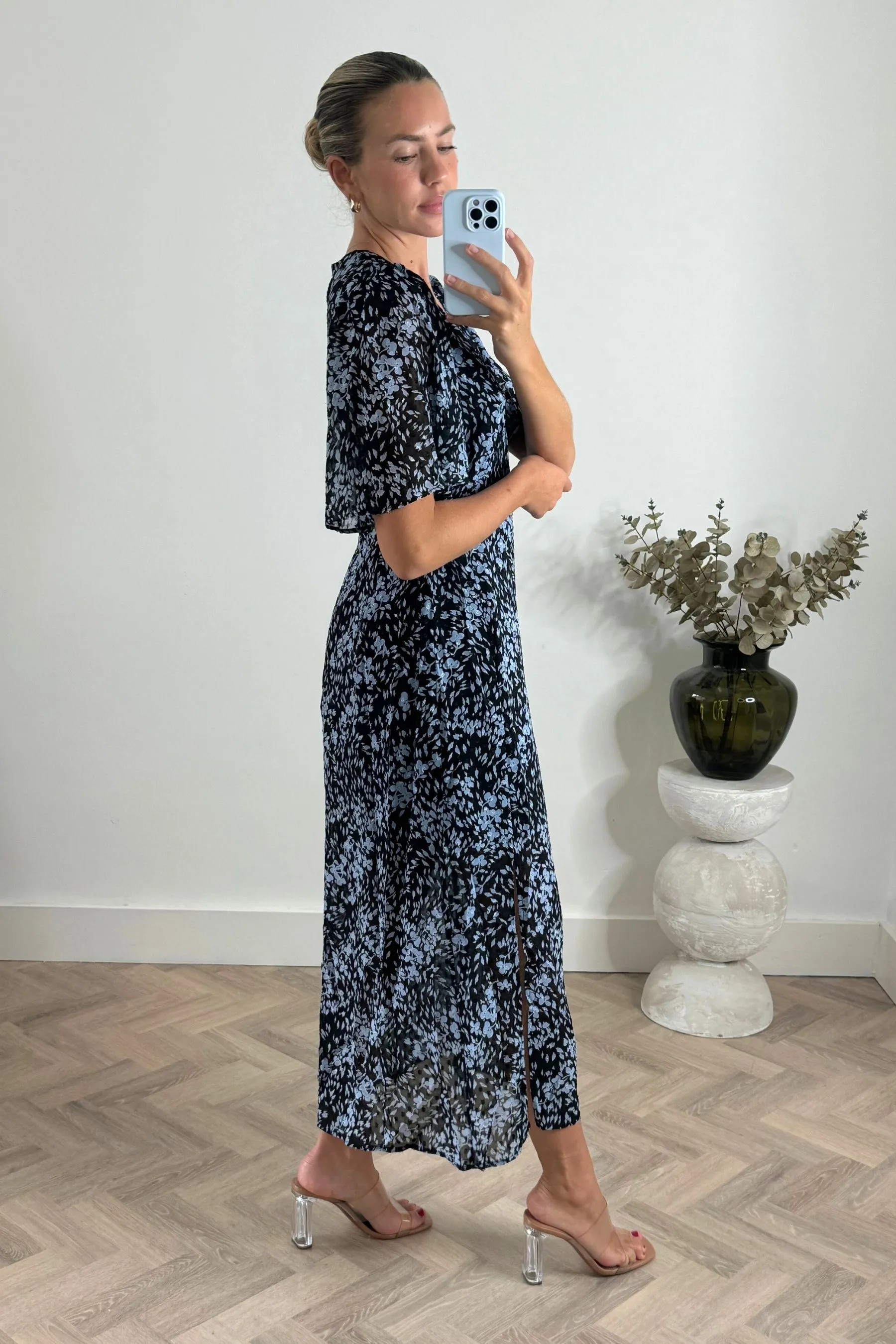 Style Cheat Andi - Abito midi con maniche a pipistrello in Floreale
