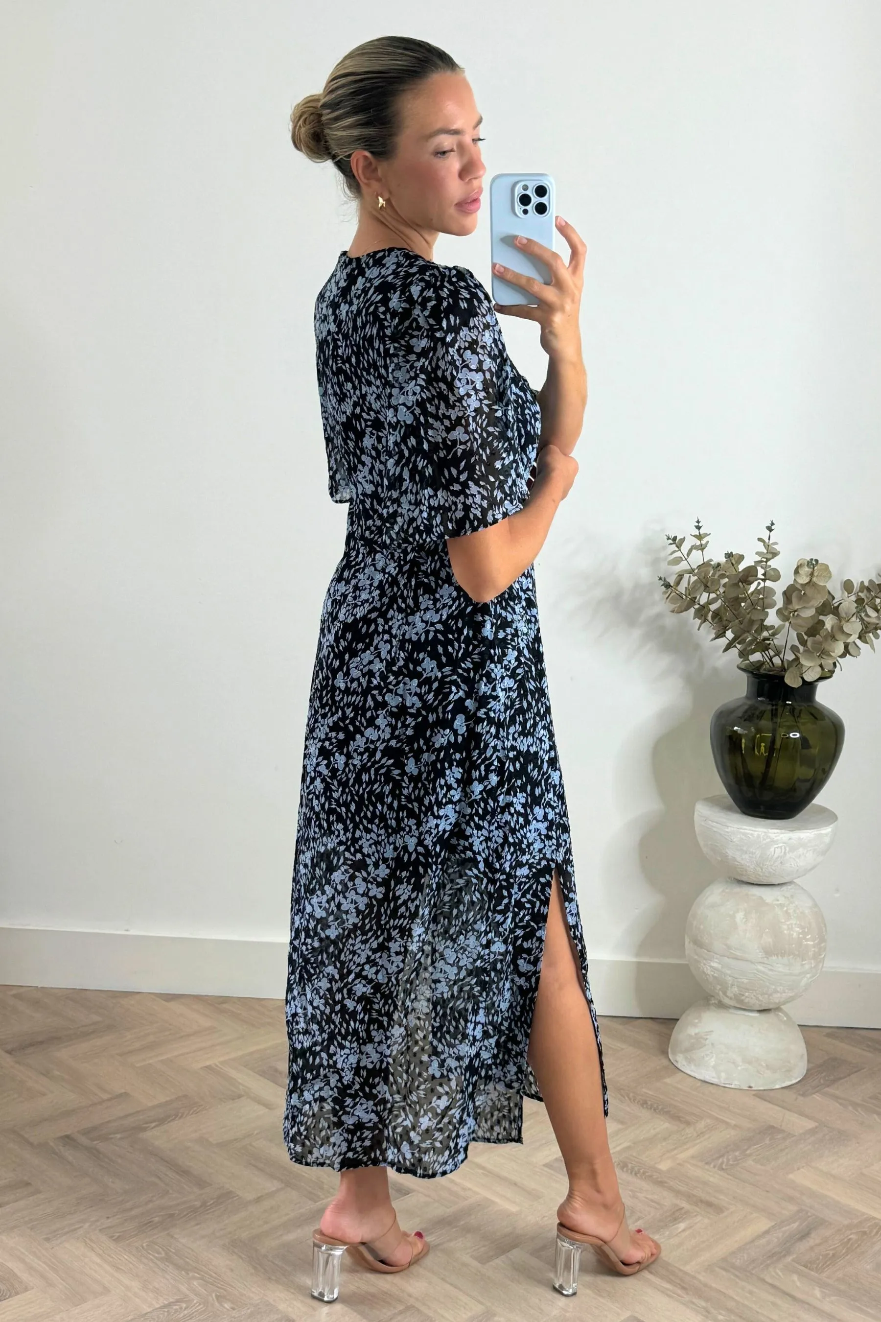 Style Cheat Andi - Abito midi con maniche a pipistrello in Floreale