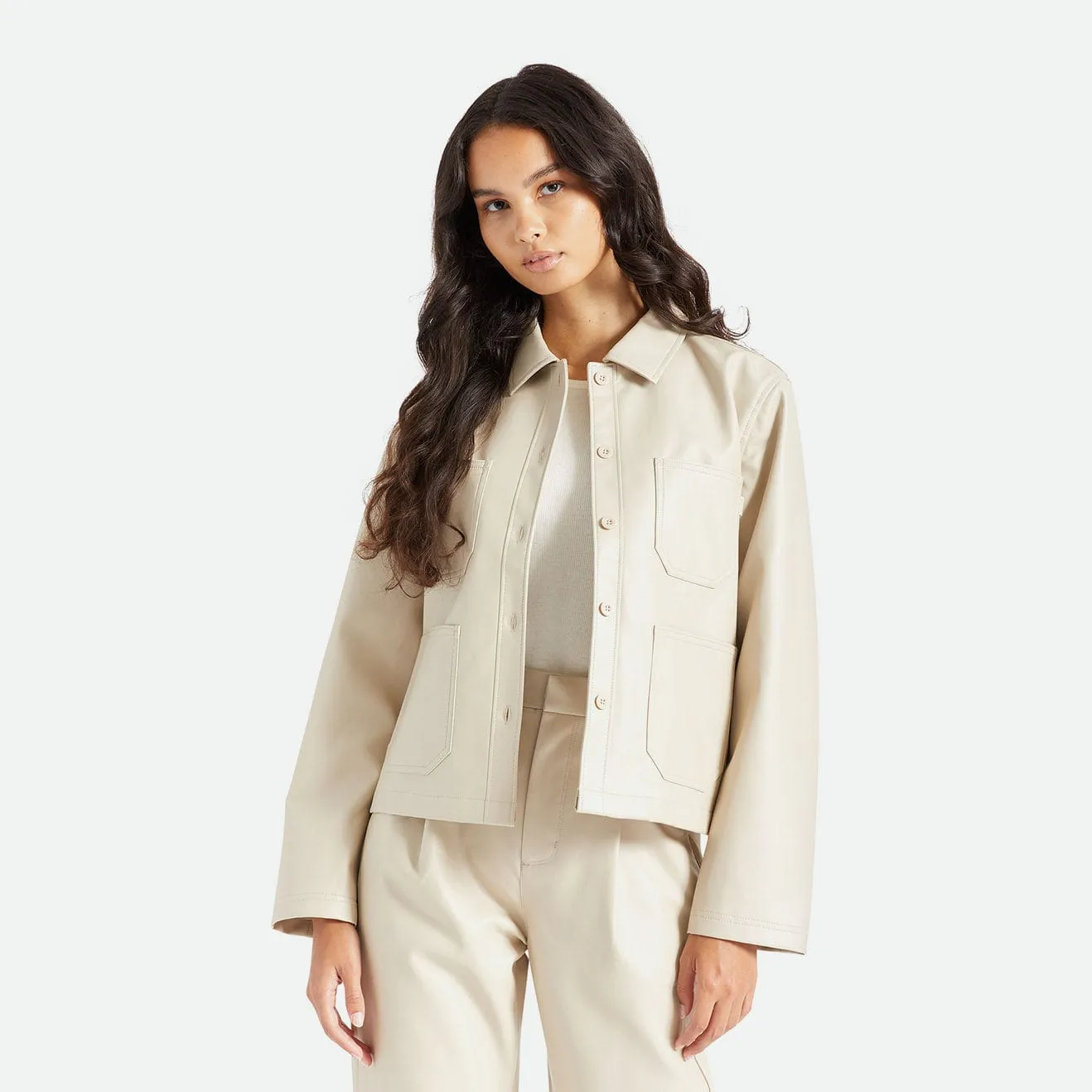 SURVEY BOXY CHORE COAT - BEIGE
