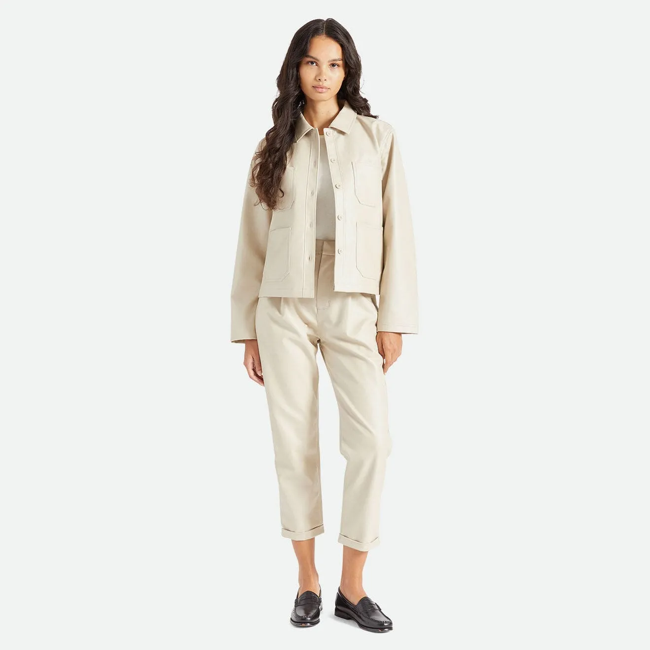 SURVEY BOXY CHORE COAT - BEIGE