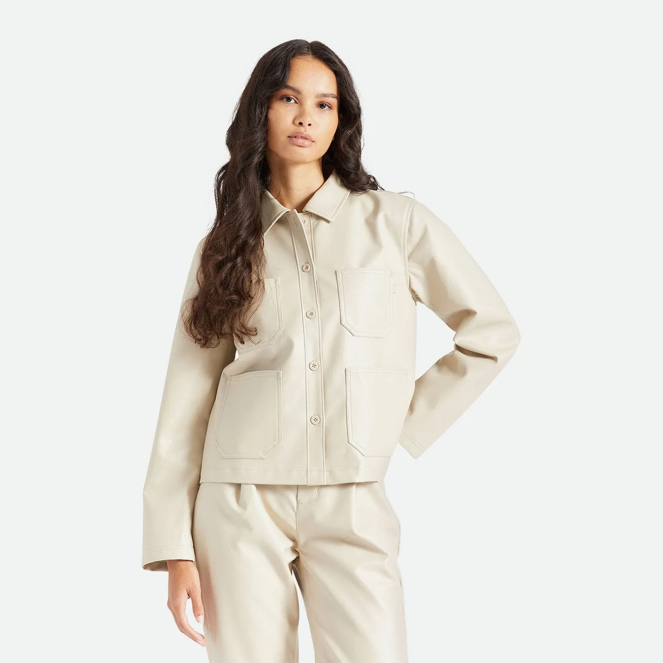 SURVEY BOXY CHORE COAT - BEIGE