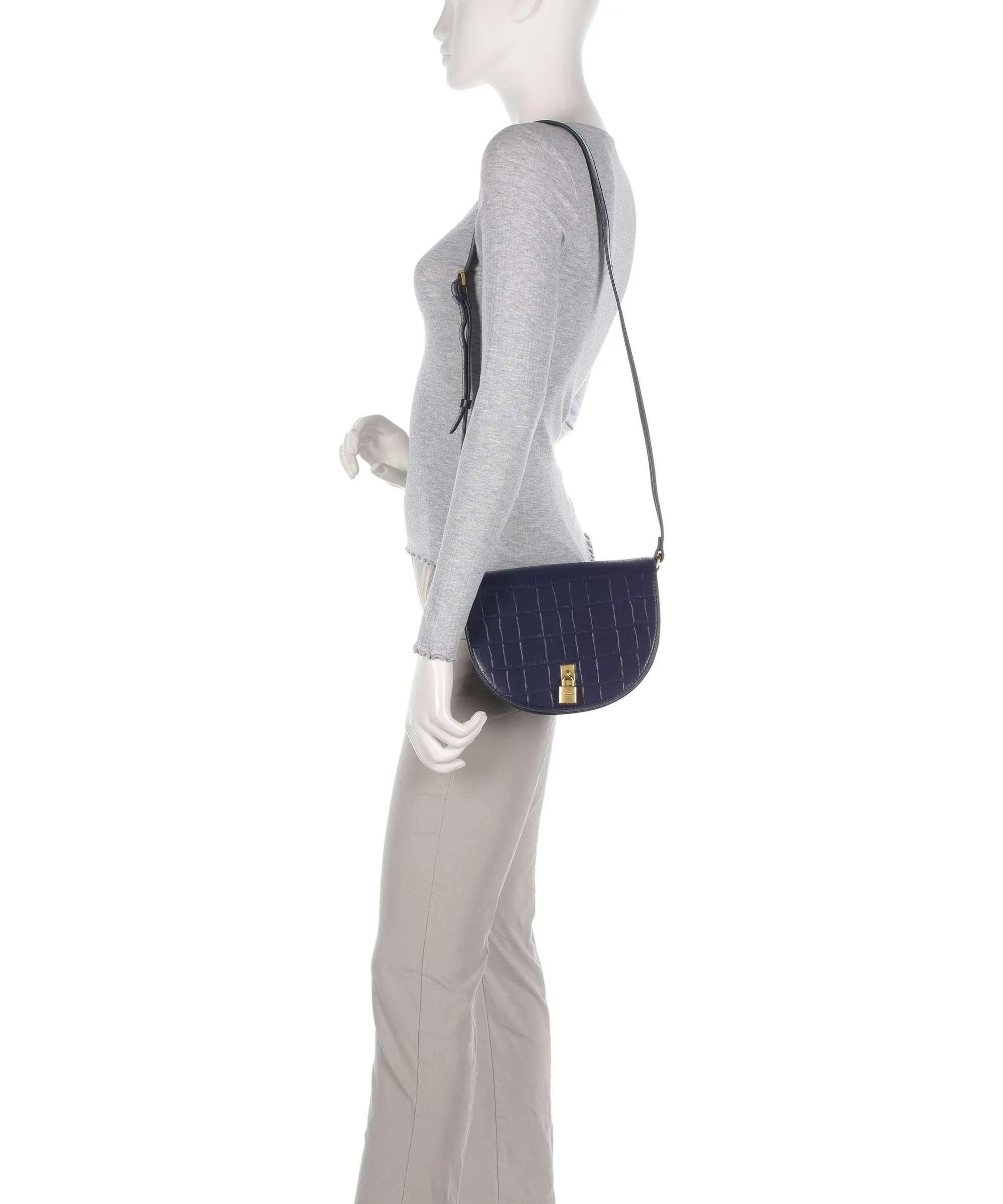  Ted Baker Sohho Borsa a tracolla pelle di vacchetta goffrata blu scuro  
