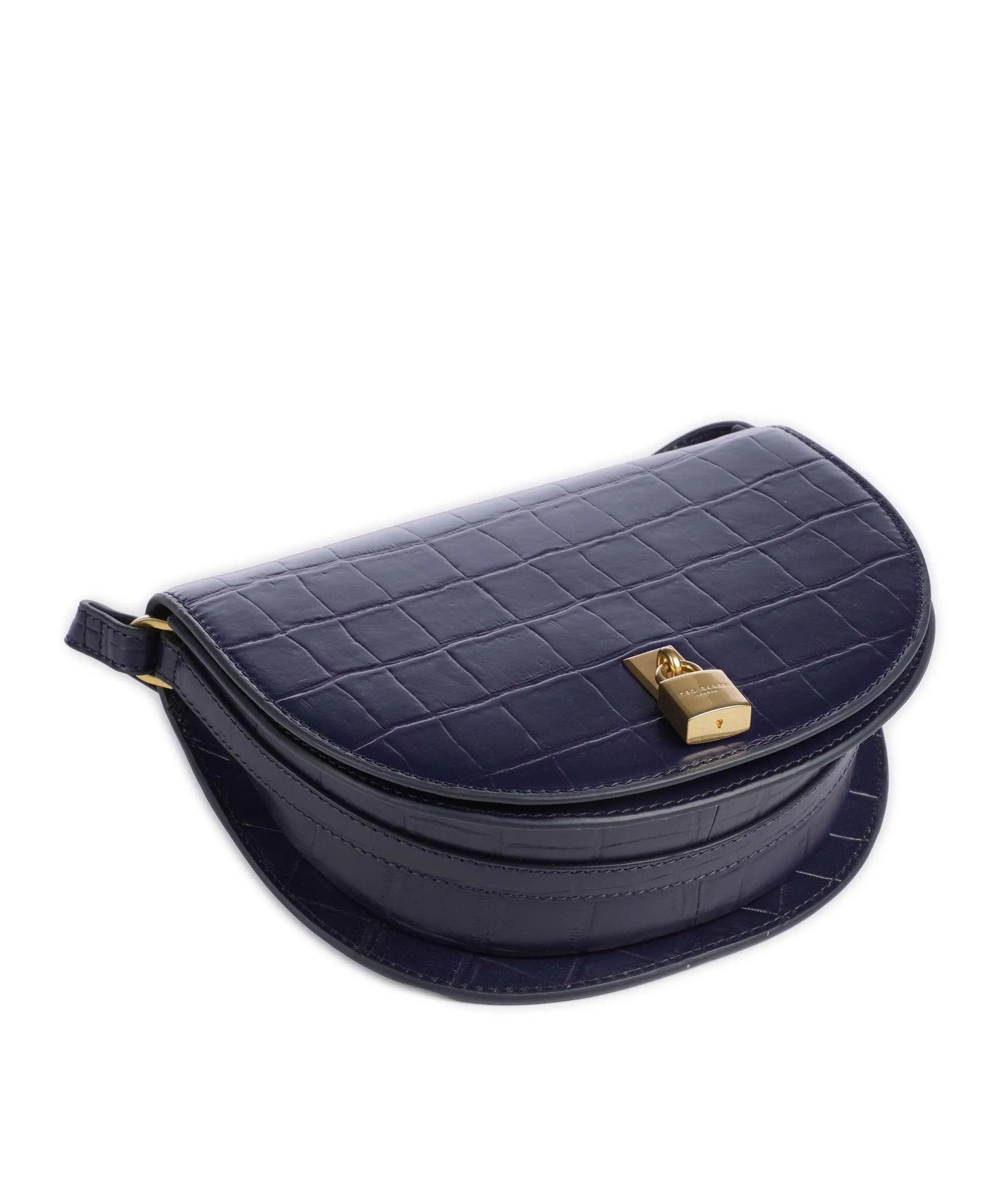  Ted Baker Sohho Borsa a tracolla pelle di vacchetta goffrata blu scuro  