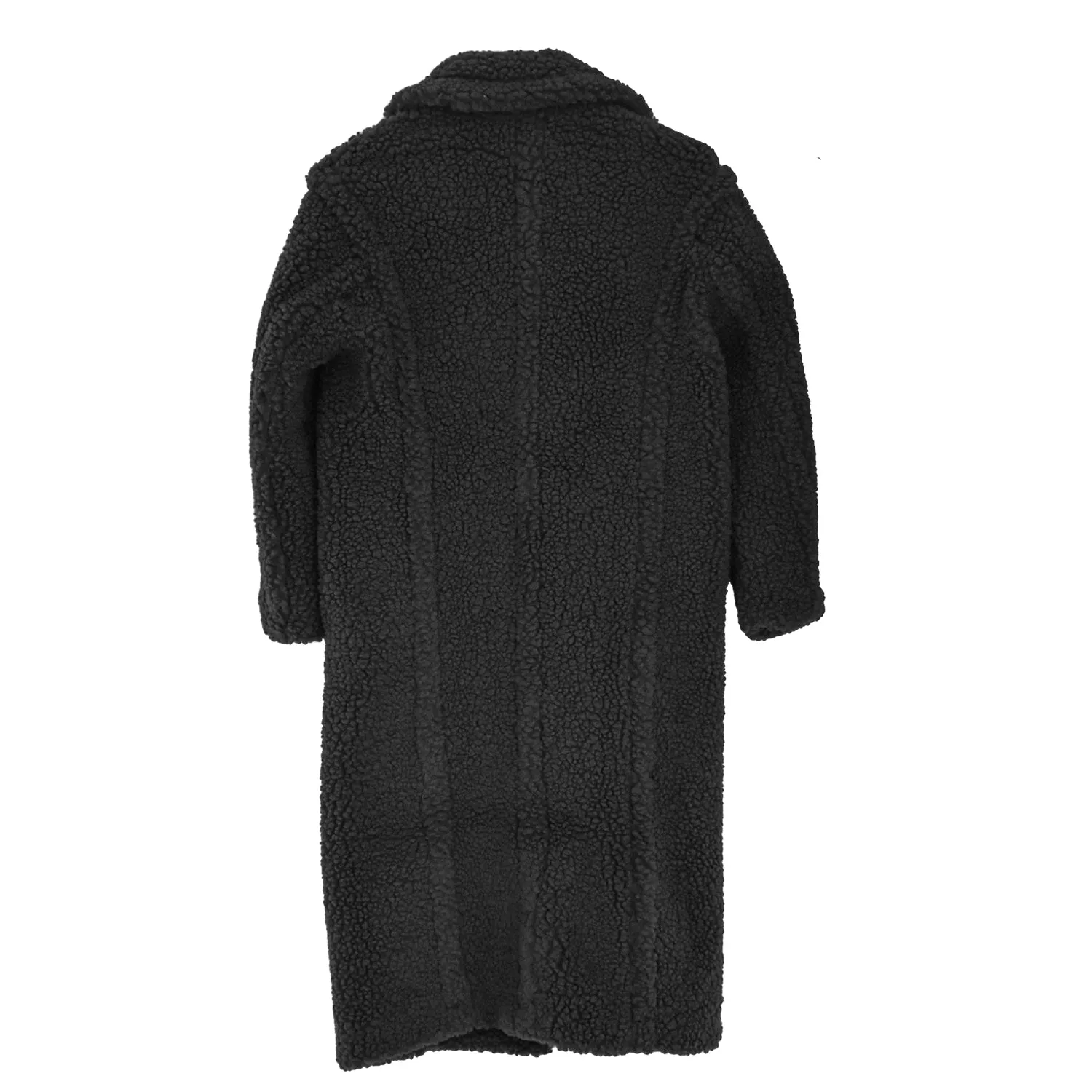 Ugg Cappotto Gertrude Donna Nero Teddy Coat A Tutta Lunghezza