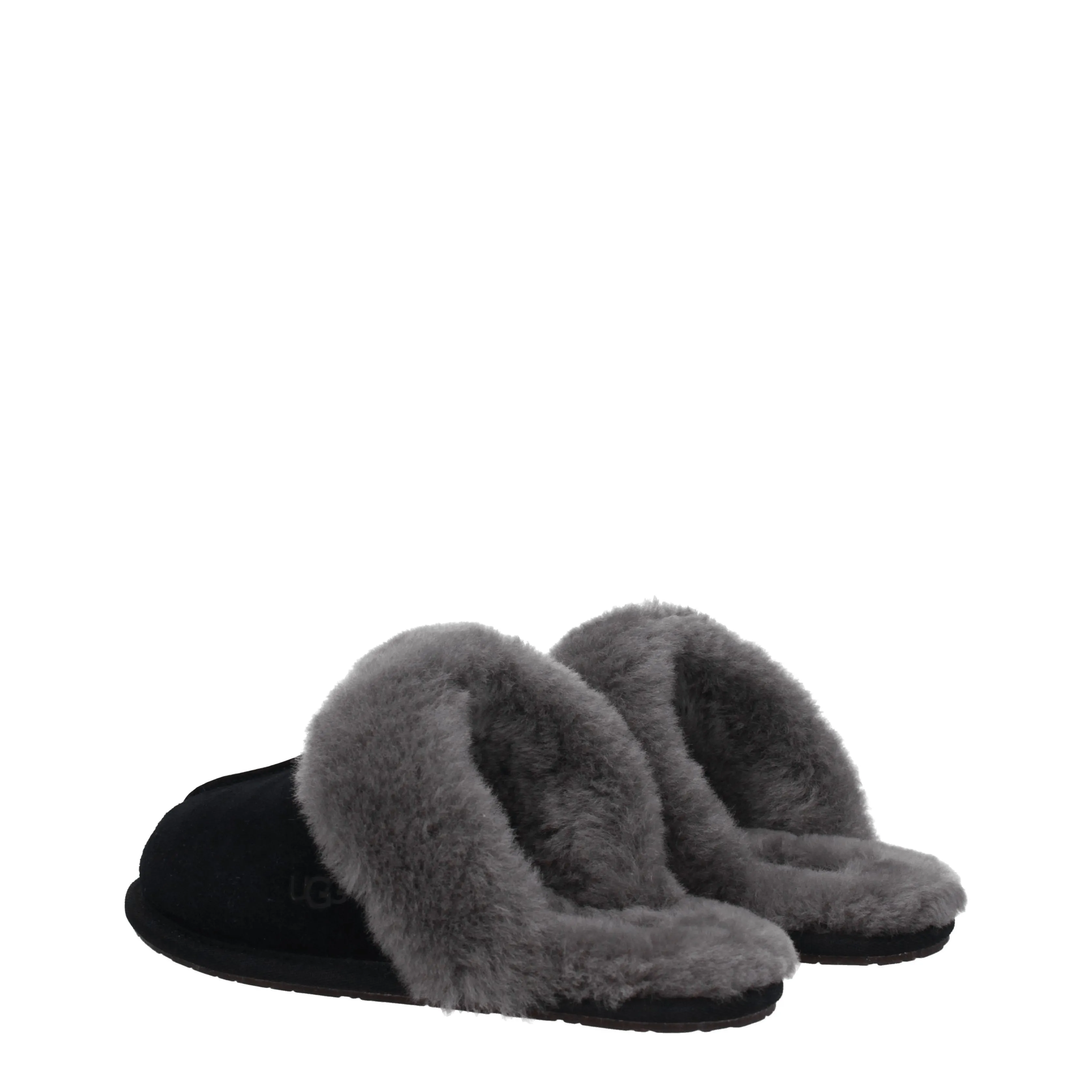UGG Ciabatte e Zoccoli Scuffette  Donna Camoscio Nero/Grigio