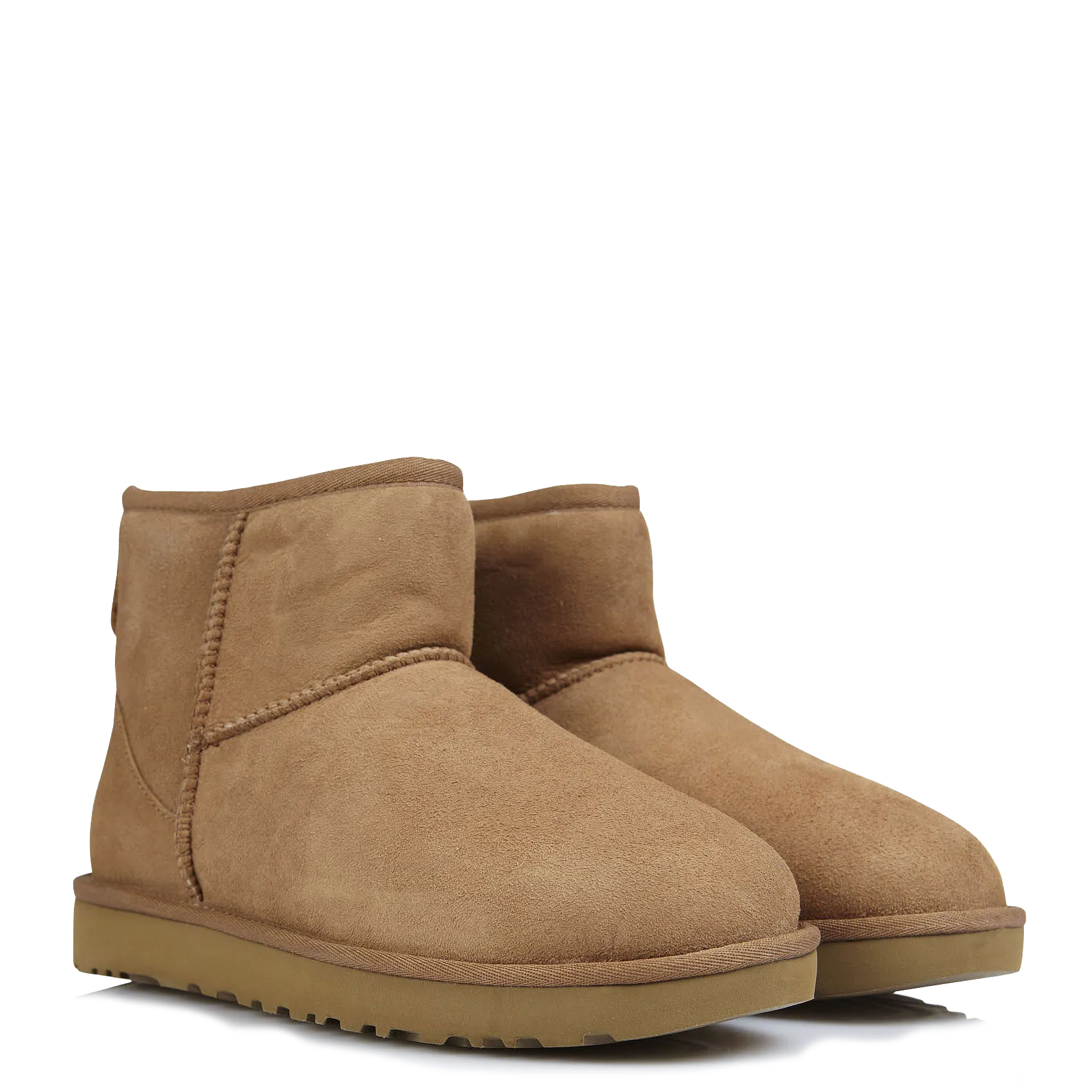  UGG   CLASSIC MINI II - Boots Classic II Mini en cuir | Marrone