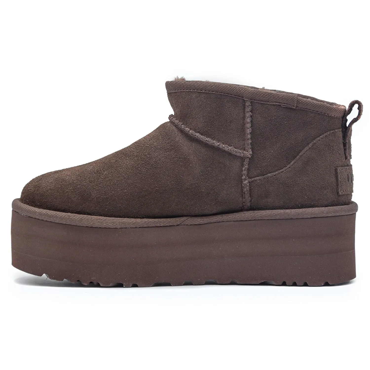 Ugg Ultra Mini Platform Stivaletti Marrone Bordo Asimmetrico Donna