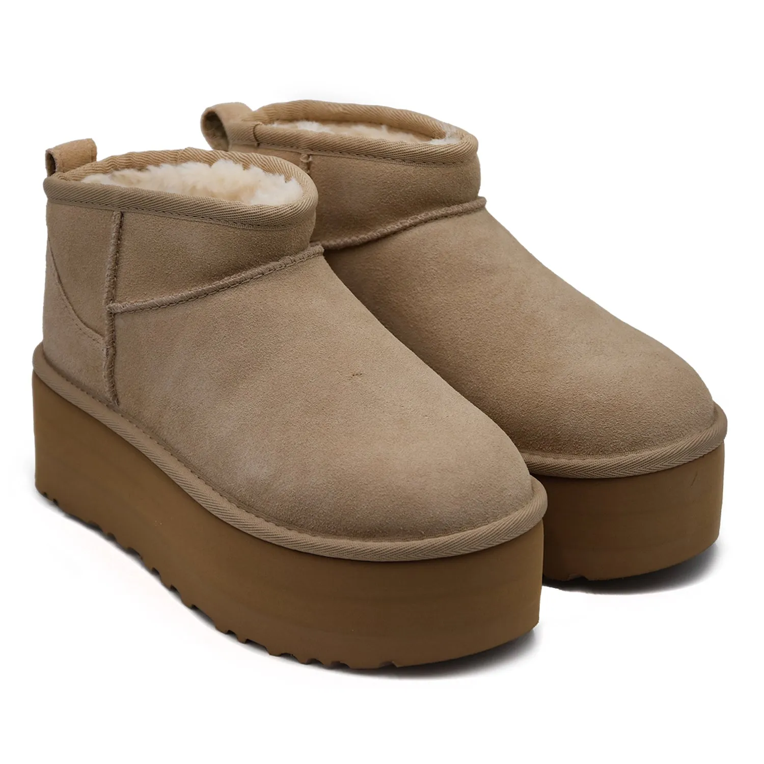 Ugg Ultra Mini Platform Stivaletti Sand Suola Di Tendenza Donna