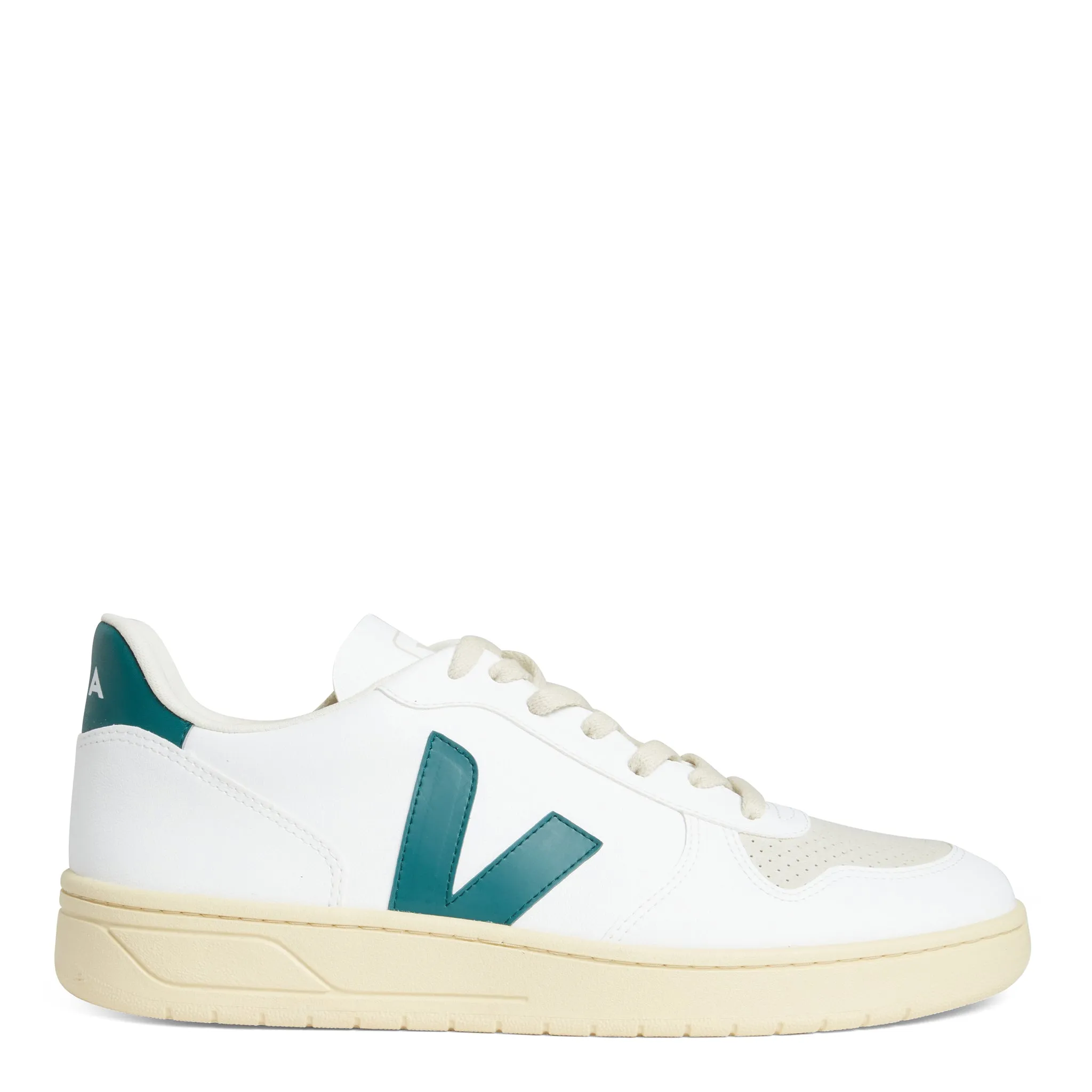 VEJA  Sneakers ''V-10'' in pelle bianca e verde