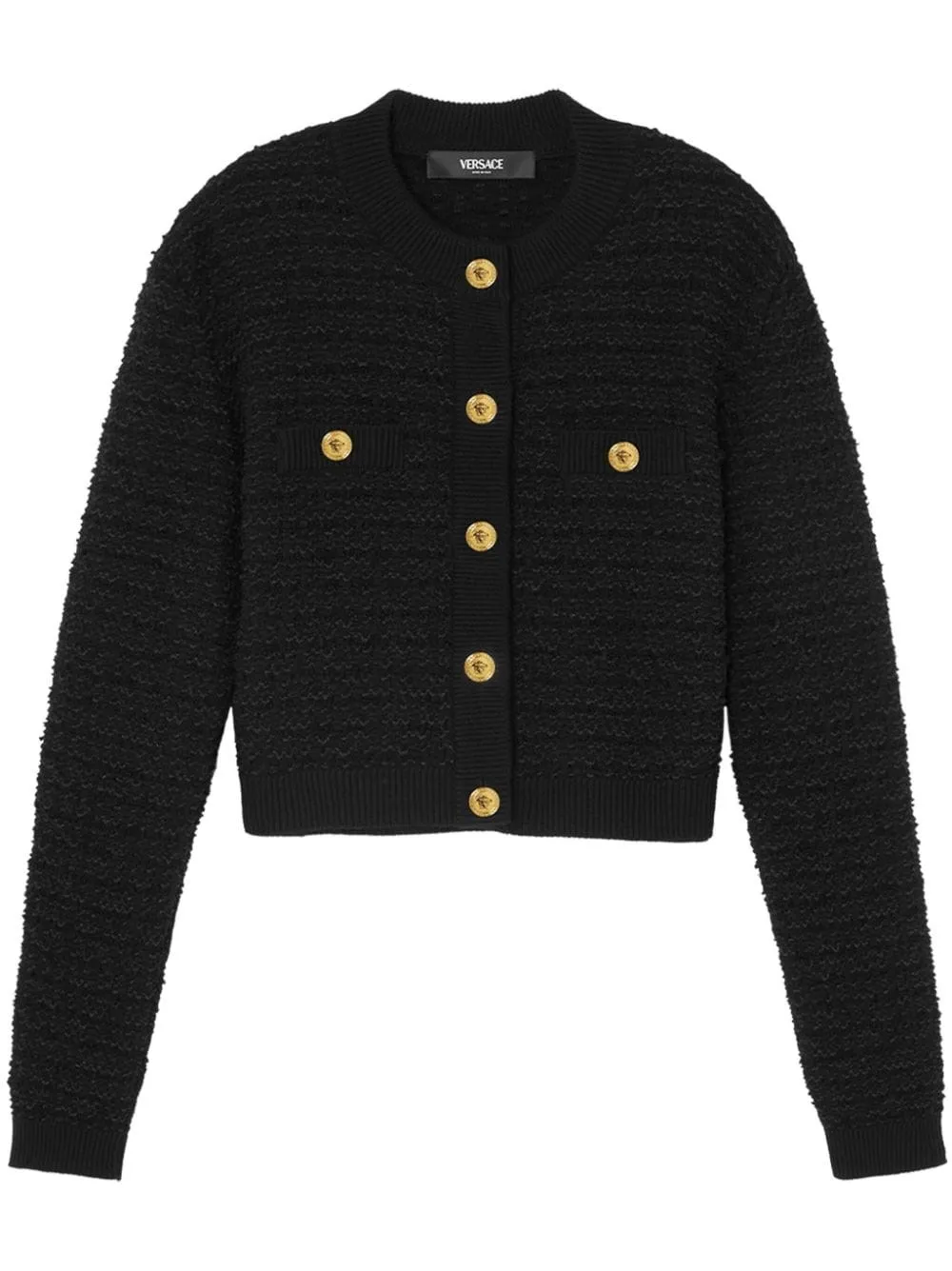 Versace-Giacca bouclé in tweed