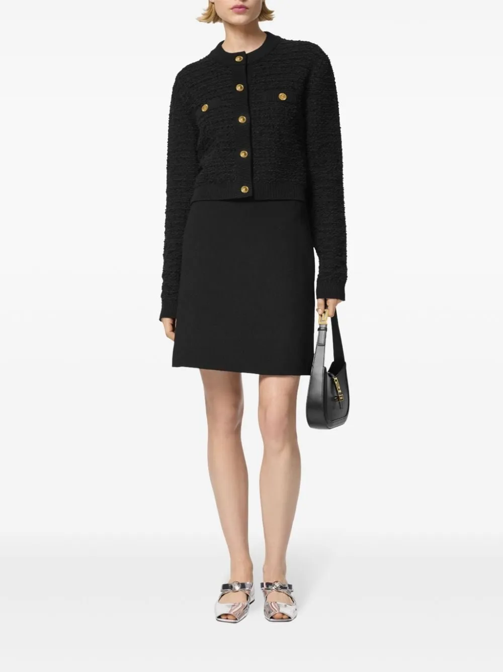Versace-Giacca bouclé in tweed