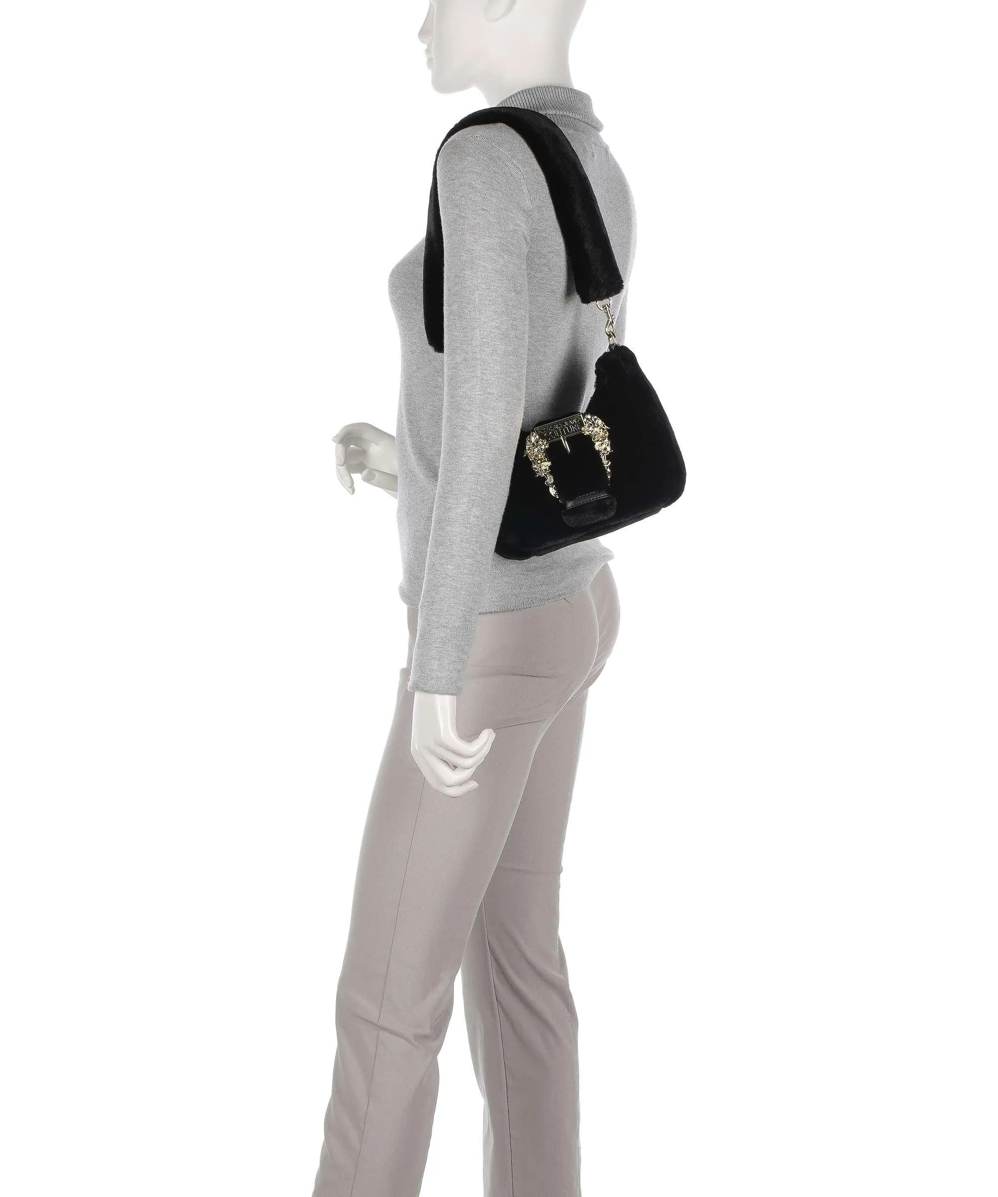  Versace Jeans Couture Couture 01 Borsa a spalla eco-pelliccia nero  