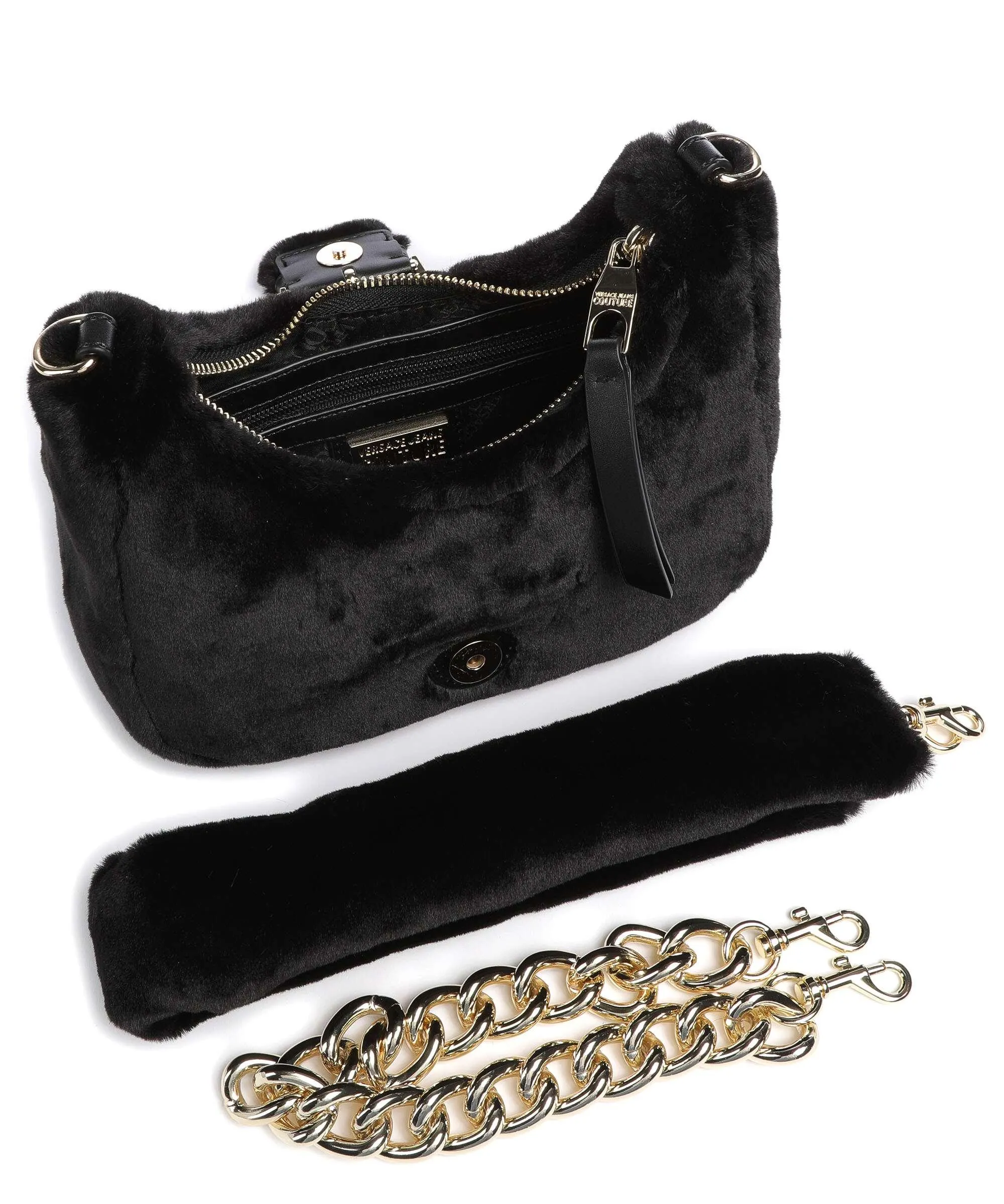  Versace Jeans Couture Couture 01 Borsa a spalla eco-pelliccia nero  