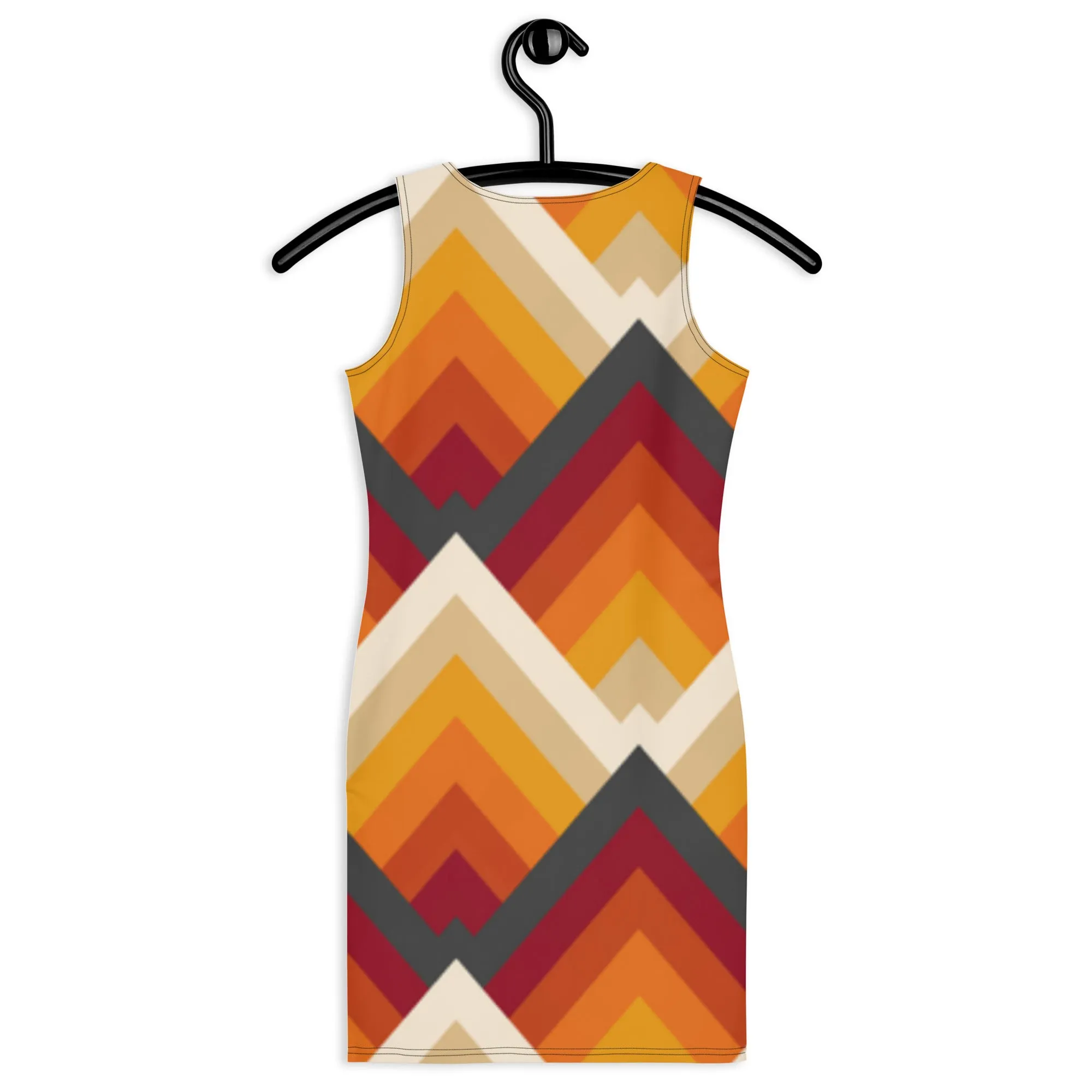 Vestito da donna aderente con geometrie rosse