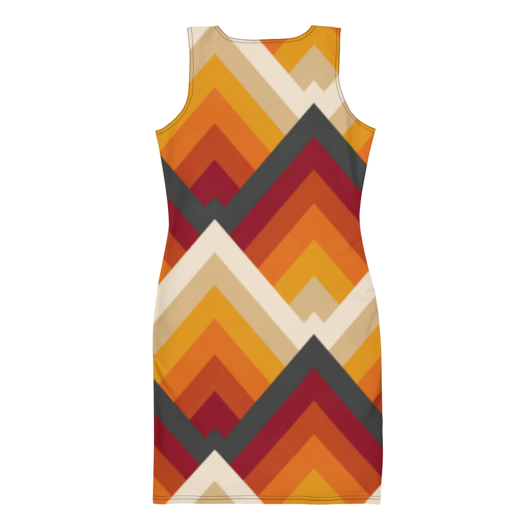 Vestito da donna aderente con geometrie rosse