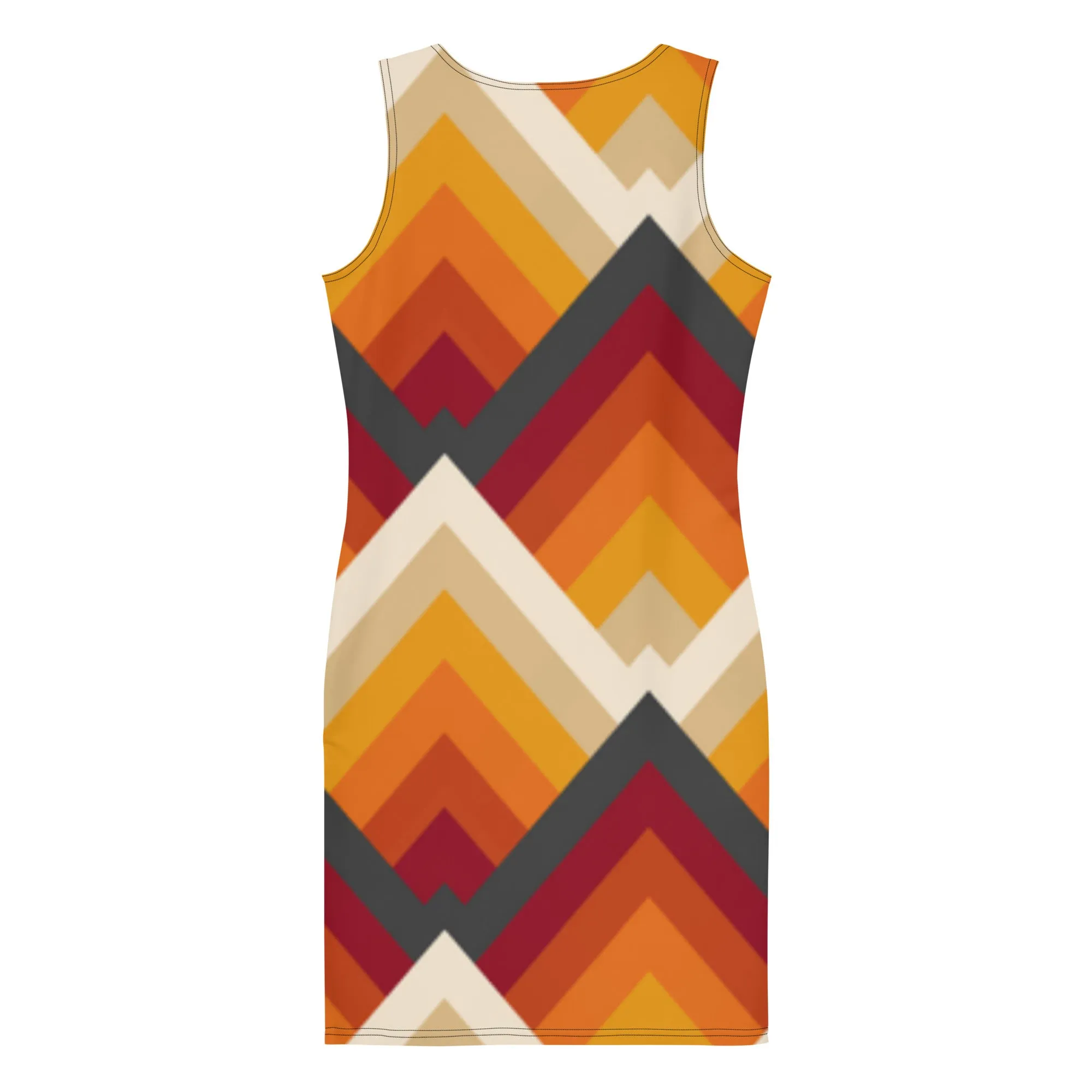Vestito da donna aderente con geometrie rosse