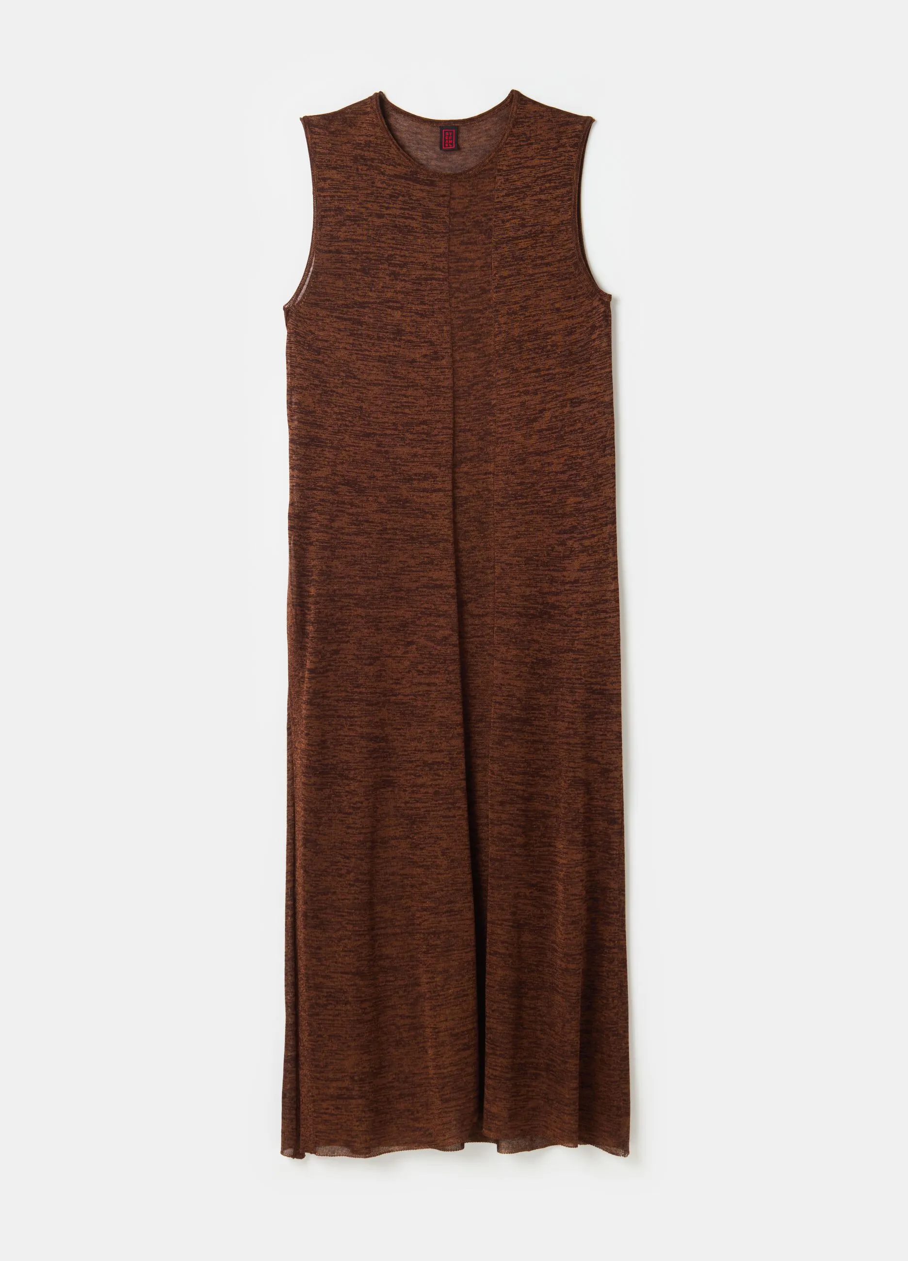 Vestito lungo effetto shantung con spacchi