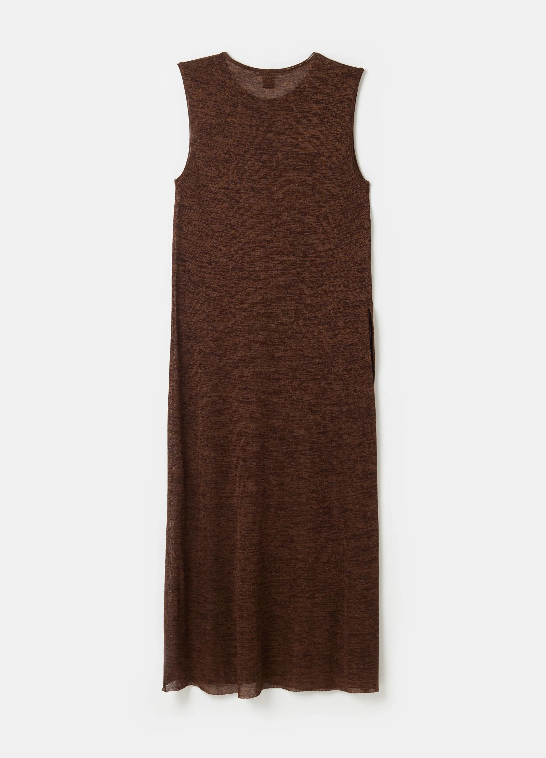 Vestito lungo effetto shantung con spacchi