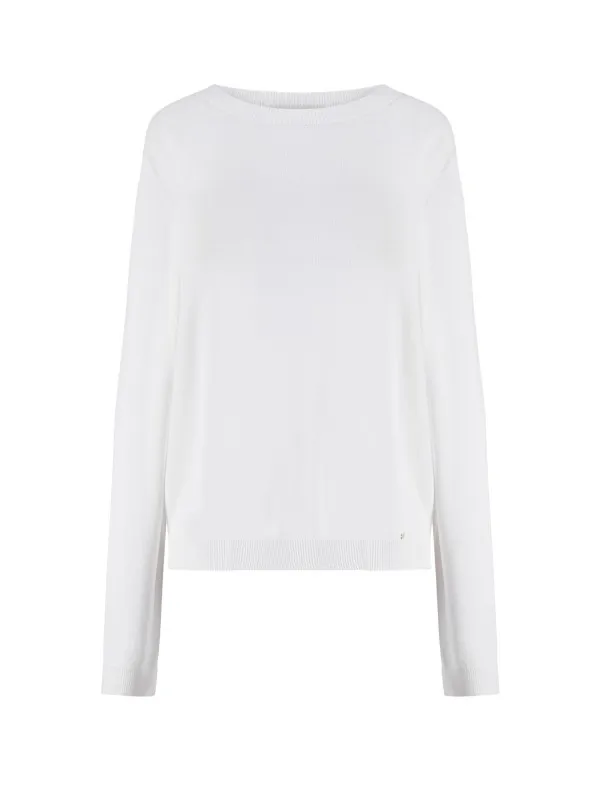 White crew neck sweater