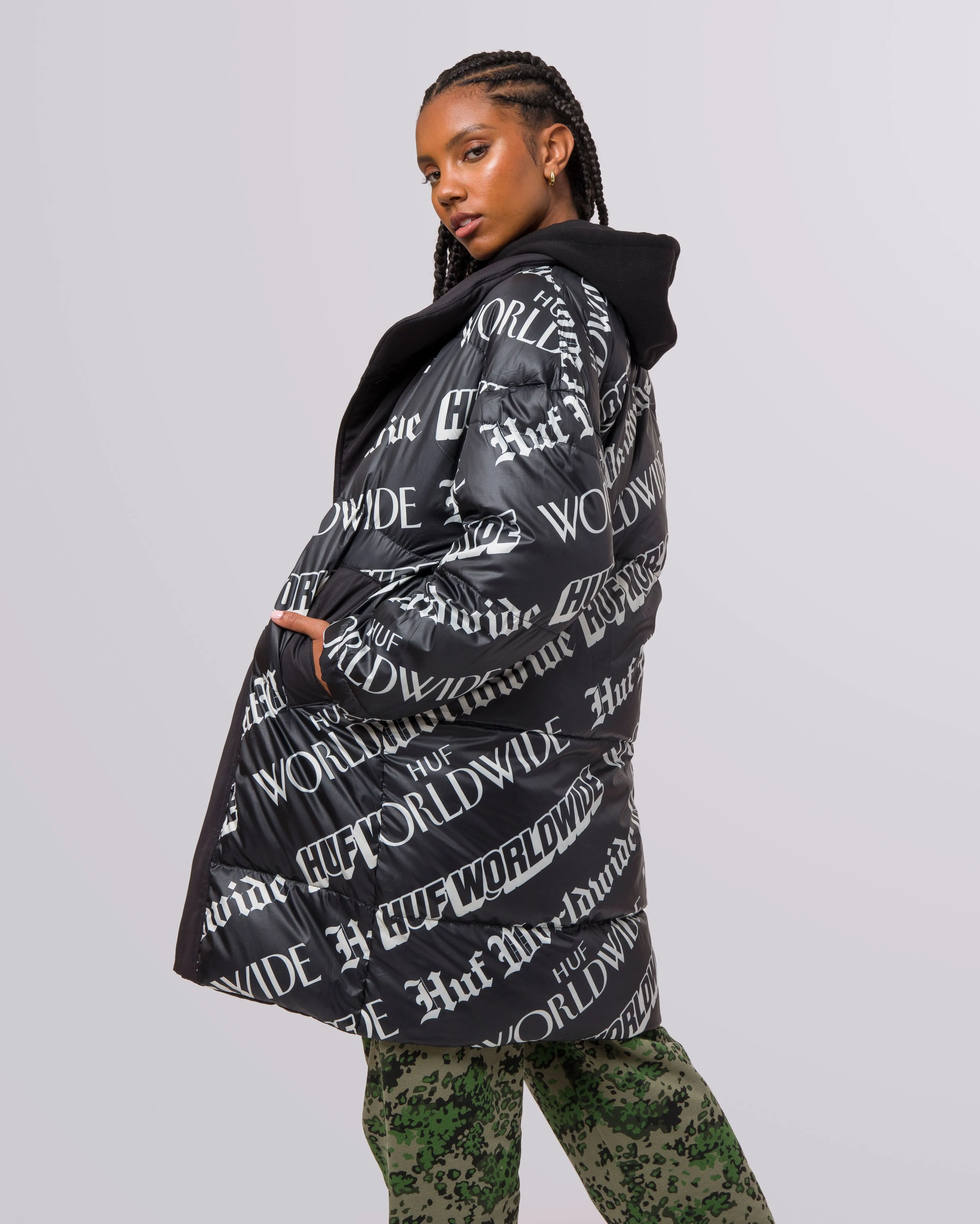 WOMENS REVERSIBLE PUFFER - BLACK