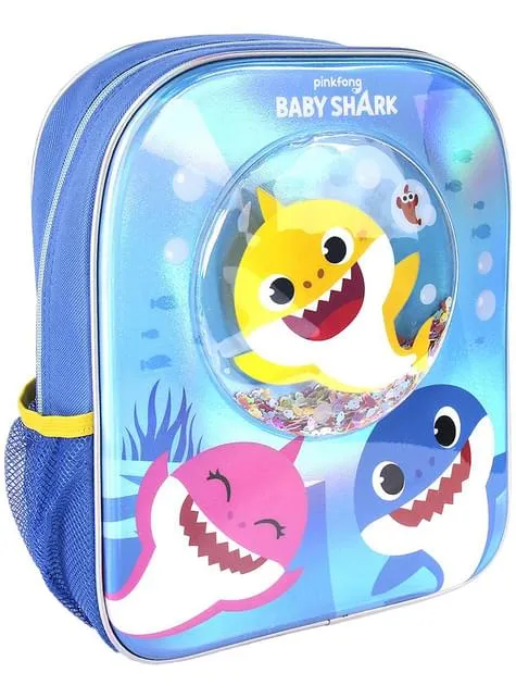 Zaino per bambini Baby Shark con coriandoli