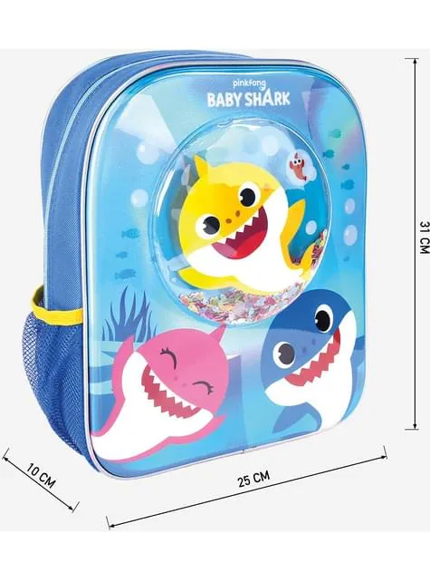 Zaino per bambini Baby Shark con coriandoli