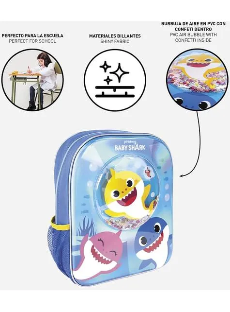 Zaino per bambini Baby Shark con coriandoli
